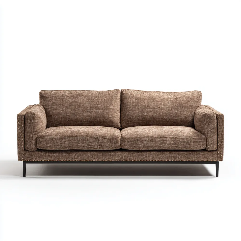 2-Sitzer-Sofa Stoff 200x85x90 cm - Braun - Klassisches Design