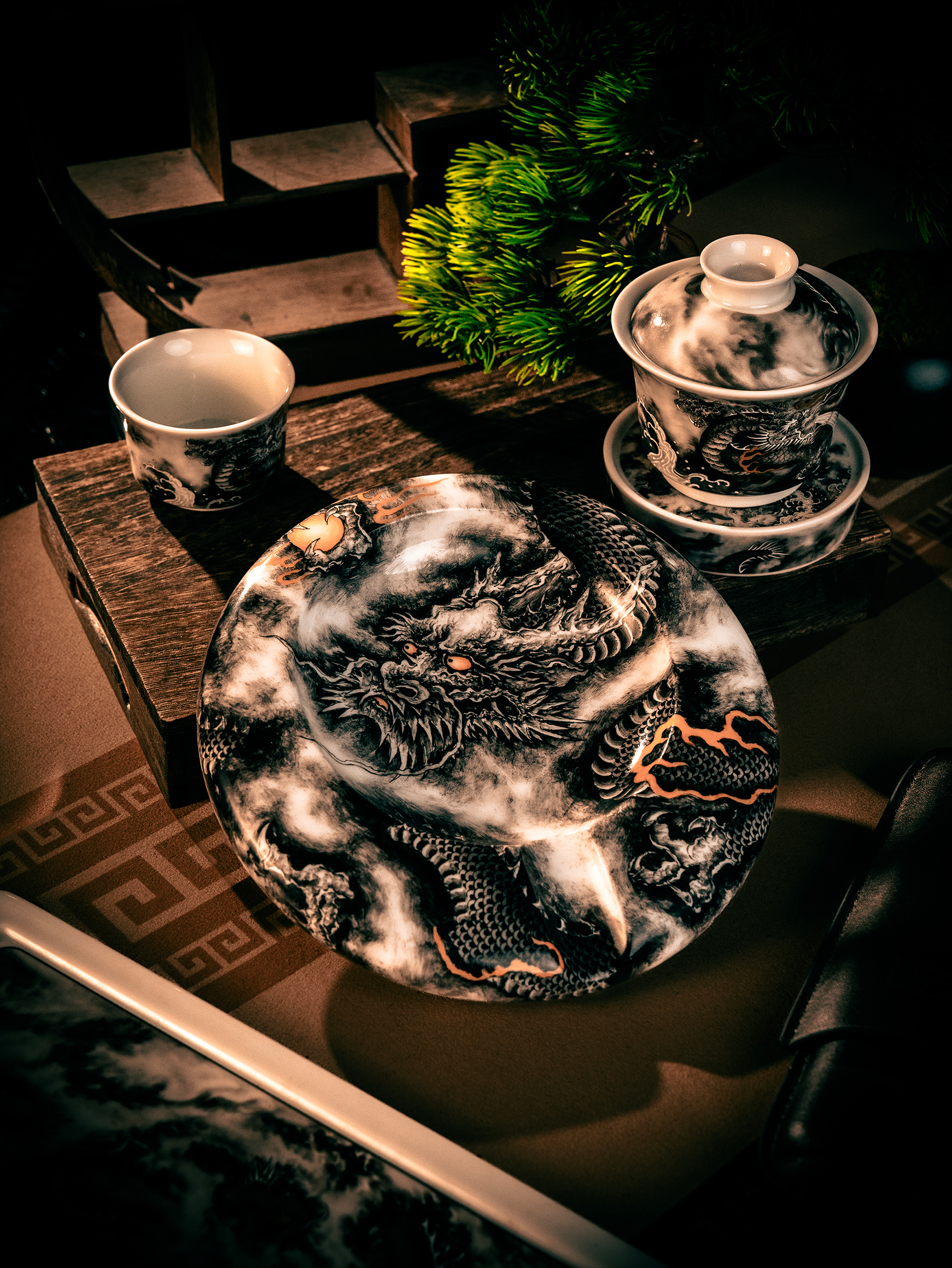 BUNCH "INK DRAGON" | Artisan Ink Style Heritage Cigar Tray