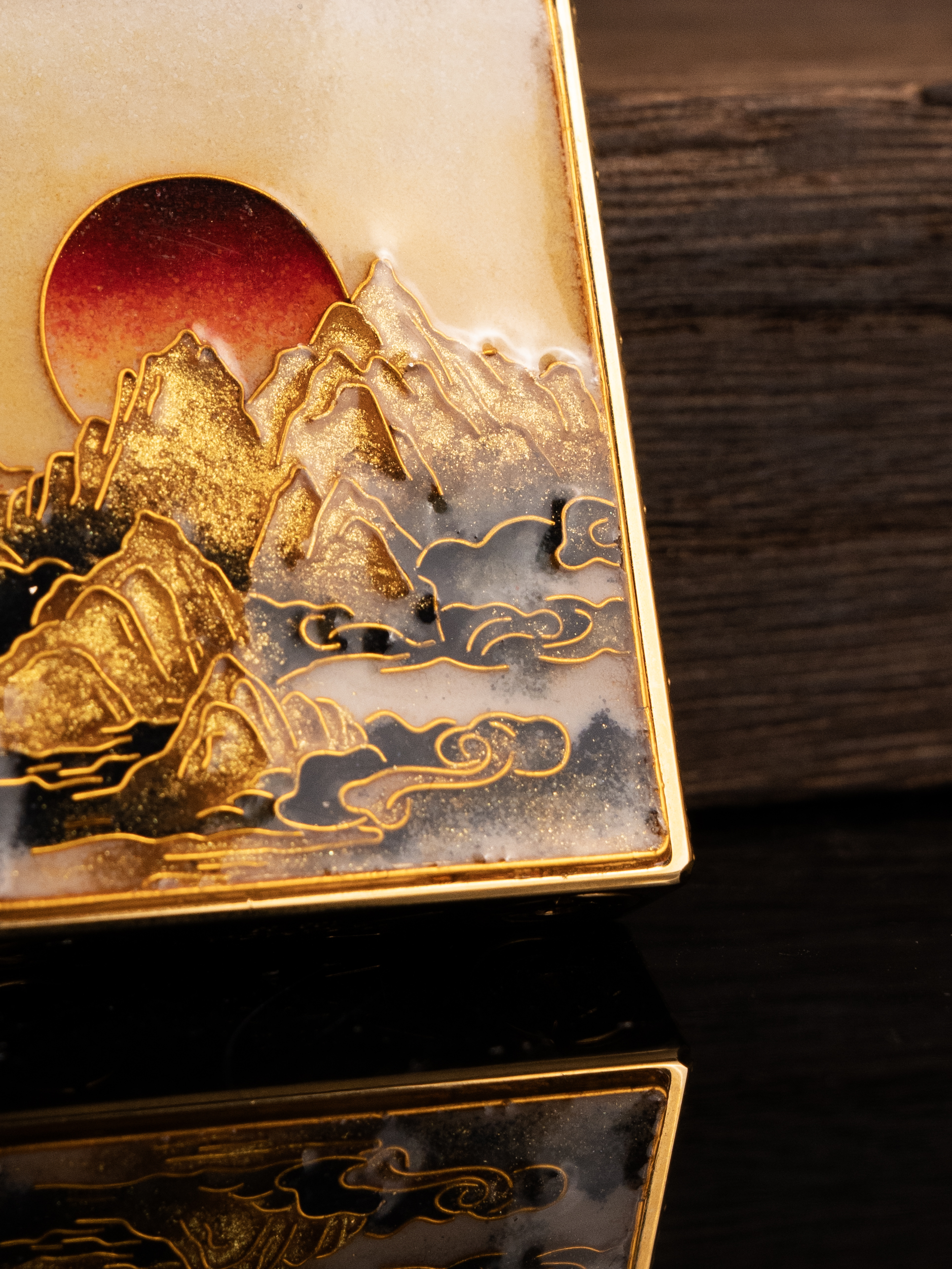 BUNCH "SUN-GLOW OVER THE GOLDEN SUMMIT" | Traditional Cloisonné Enamel | Iconic Resonant "Ping" | Solid Integrated Brass Core