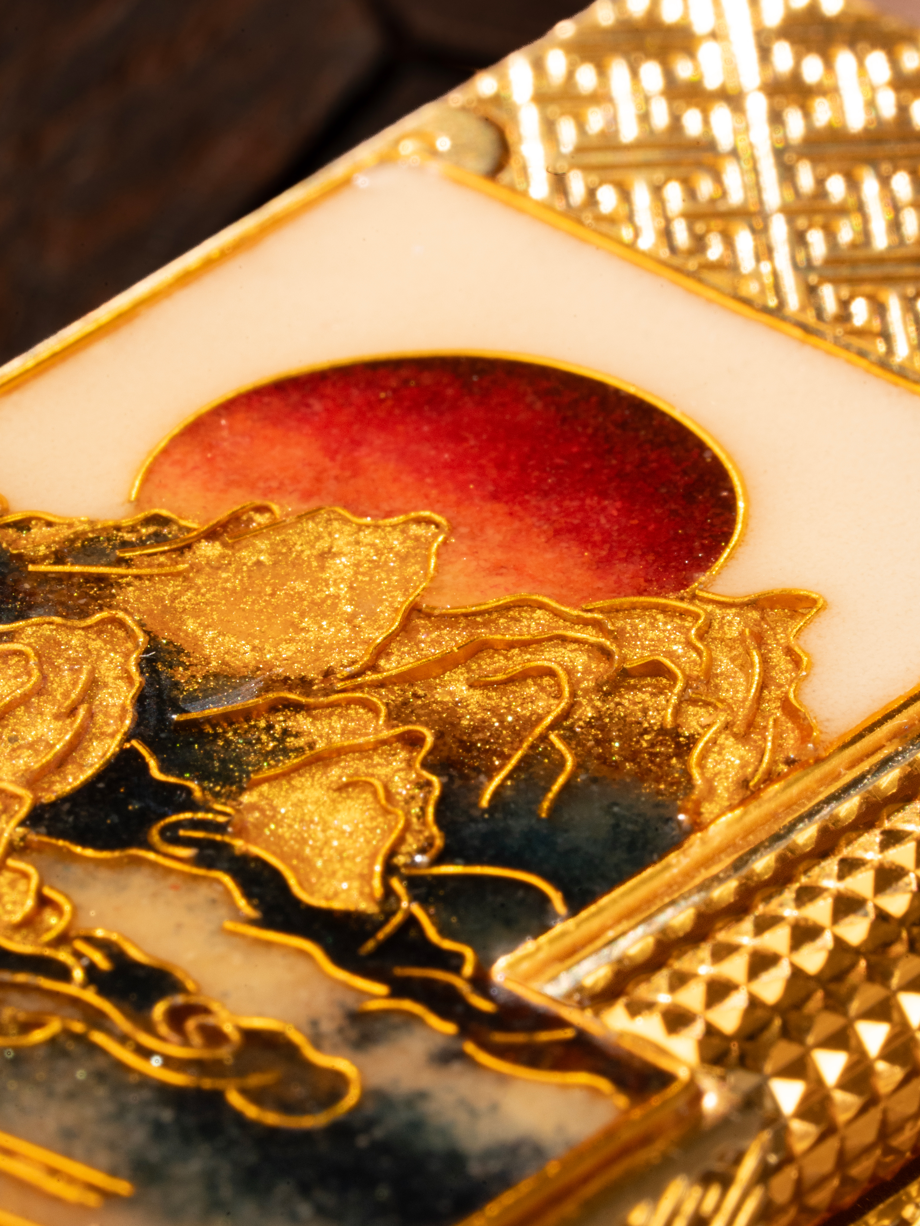 BUNCH "SUN-GLOW OVER THE GOLDEN SUMMIT" | Traditional Cloisonné Enamel | Iconic Resonant "Ping" | Solid Integrated Brass Core