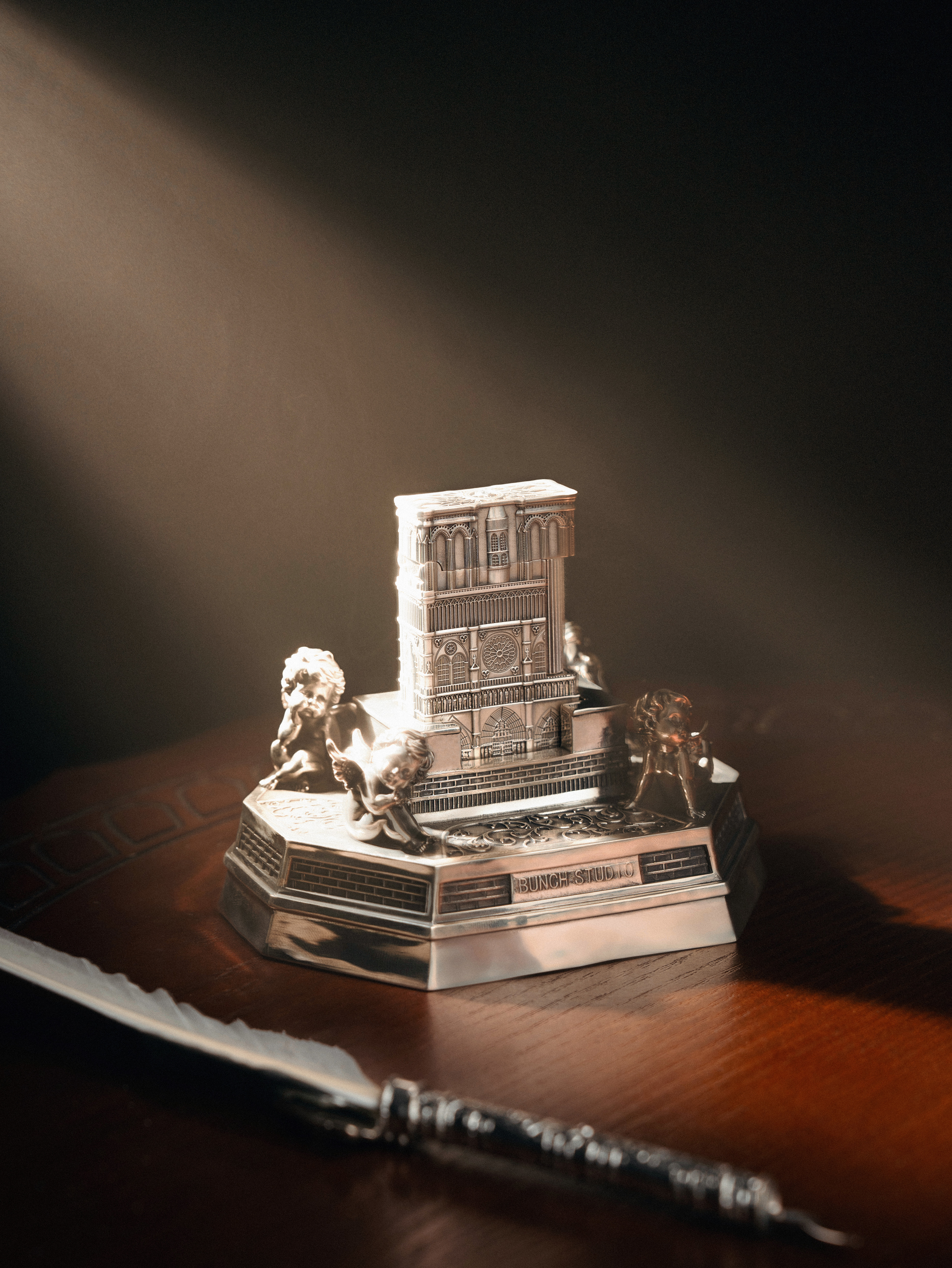 BUNCH "SANCTUM - PRAYER" | S925 Sterling Silver Gothic Lighter & Angelic Base Set | Luxury Handmade Collectible