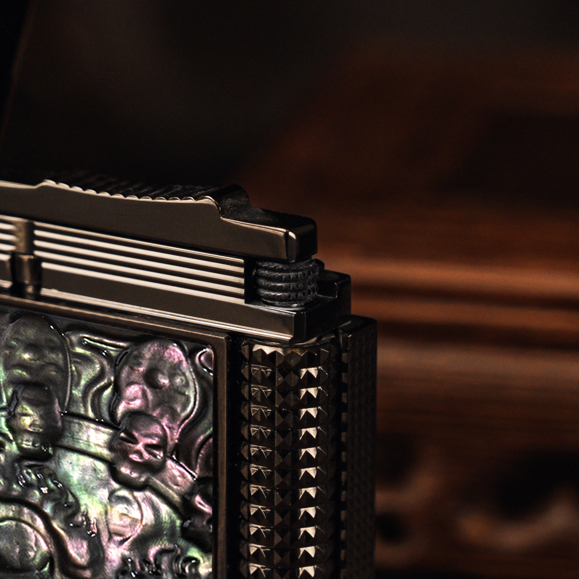 BUNCH "BLACK ZAMBHALA" | Genuine Mother of Pearl Relief | Iconic Resonant "Ping" | Integrated Brass Deity Edition