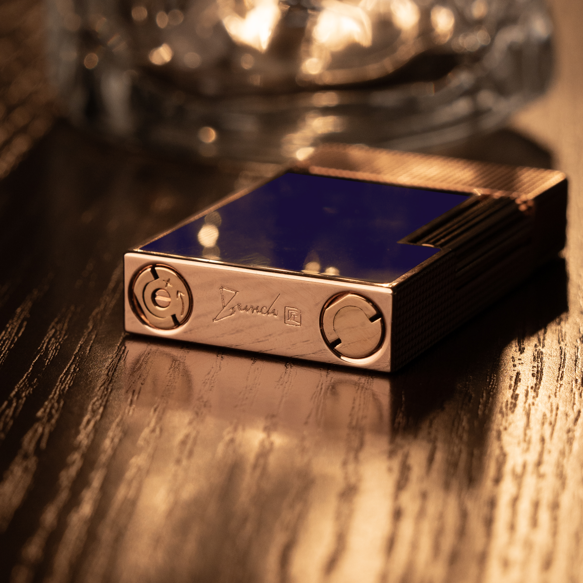 BUNCH "NAVIGATOR" | Translucent Sapphire Lacquer Finish | Iconic Resonant "Ping" | Solid Integrated Brass Core