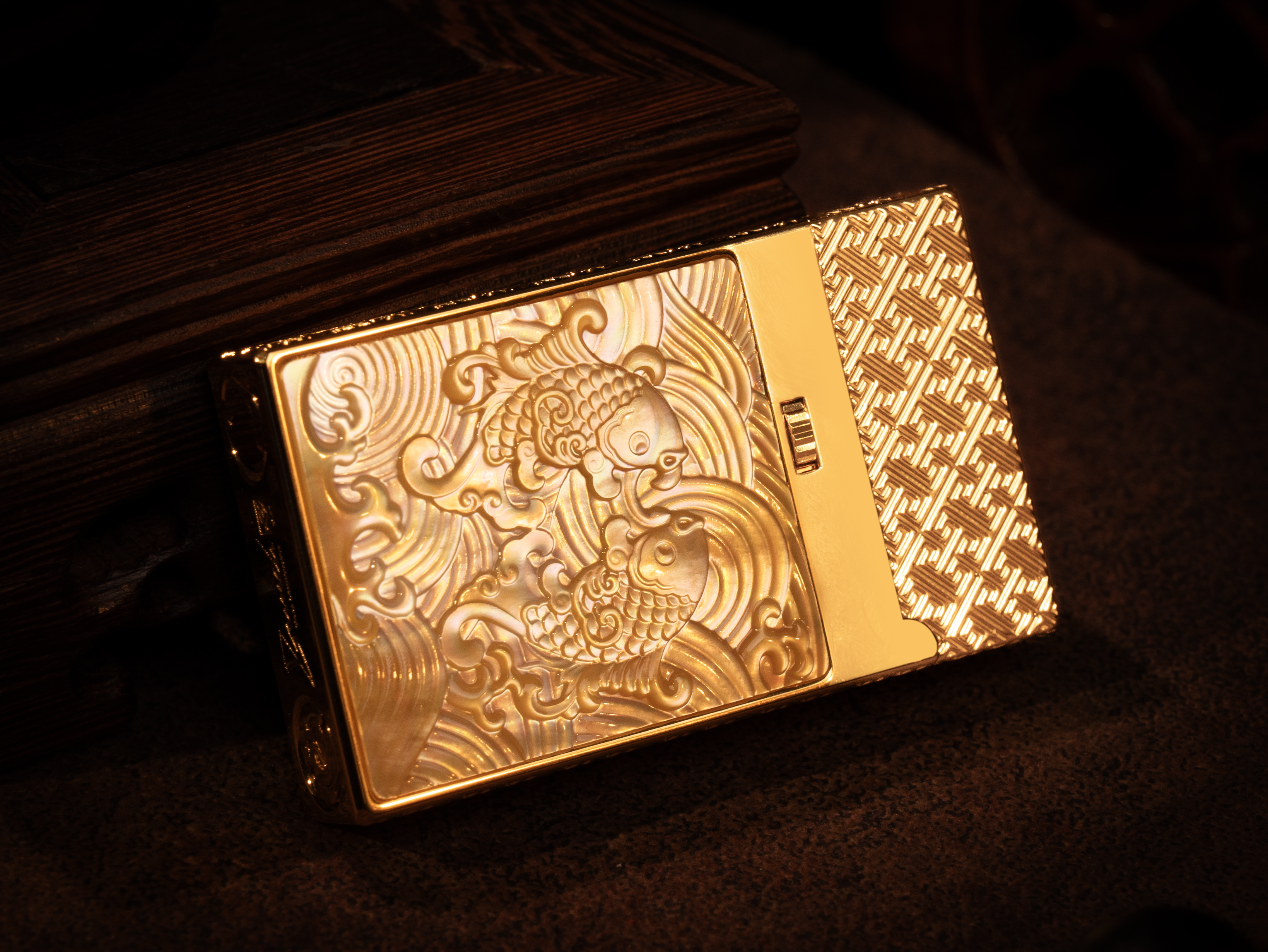 BUNCH "KOI" DUAL FLAME | High-Relief Mother of Pearl | Iconic Resonant "Ping" | 13.2mm Solid Brass Powerhouse