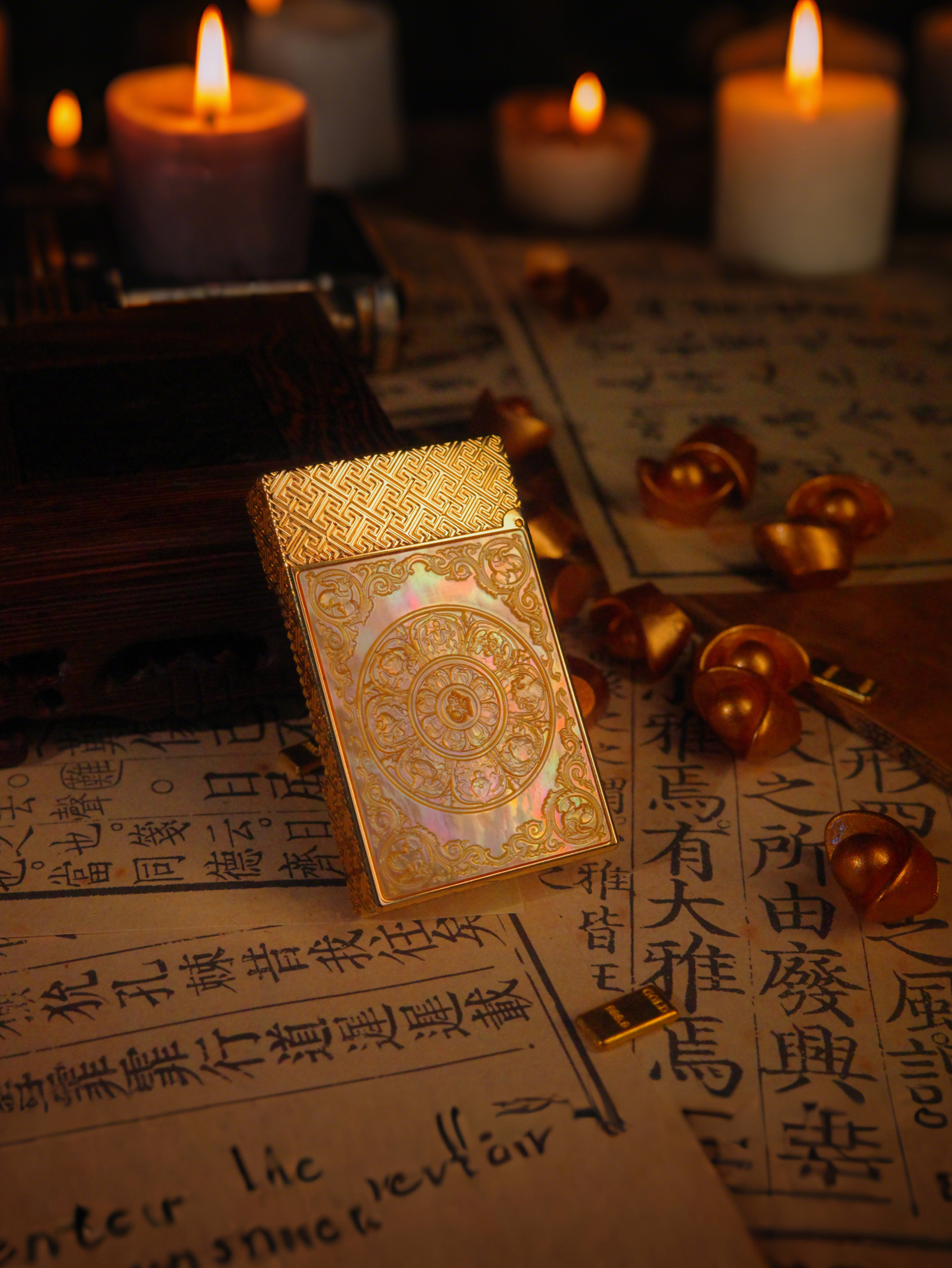 BUNCH "JAMBHALA - YELLOW WEALTH GOD" | Mother-of-Pearl Relief Art | Iconic Resonant "Ping" | Solid Integrated Brass Core