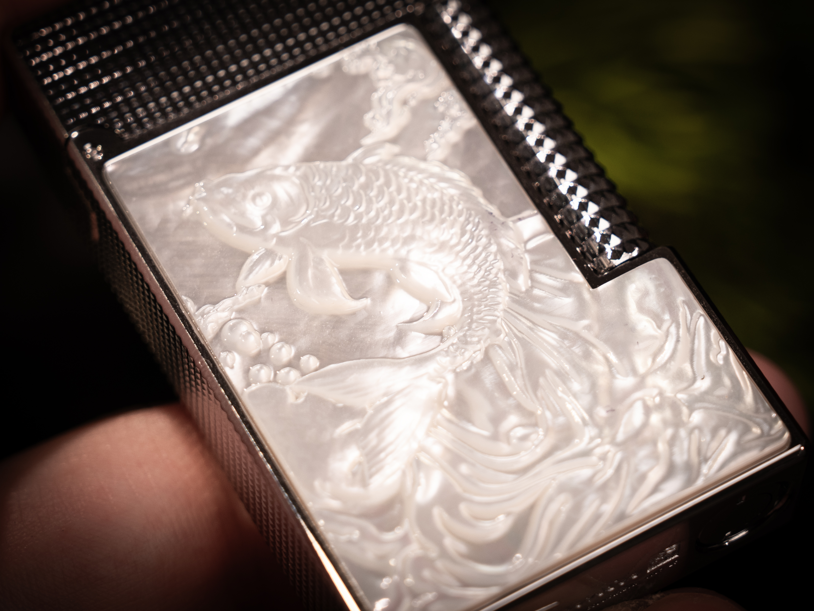 BUNCH "KOI" DUAL FLAME | High-Relief Mother of Pearl | Iconic Resonant "Ping" | 13.2mm Solid Brass Powerhouse