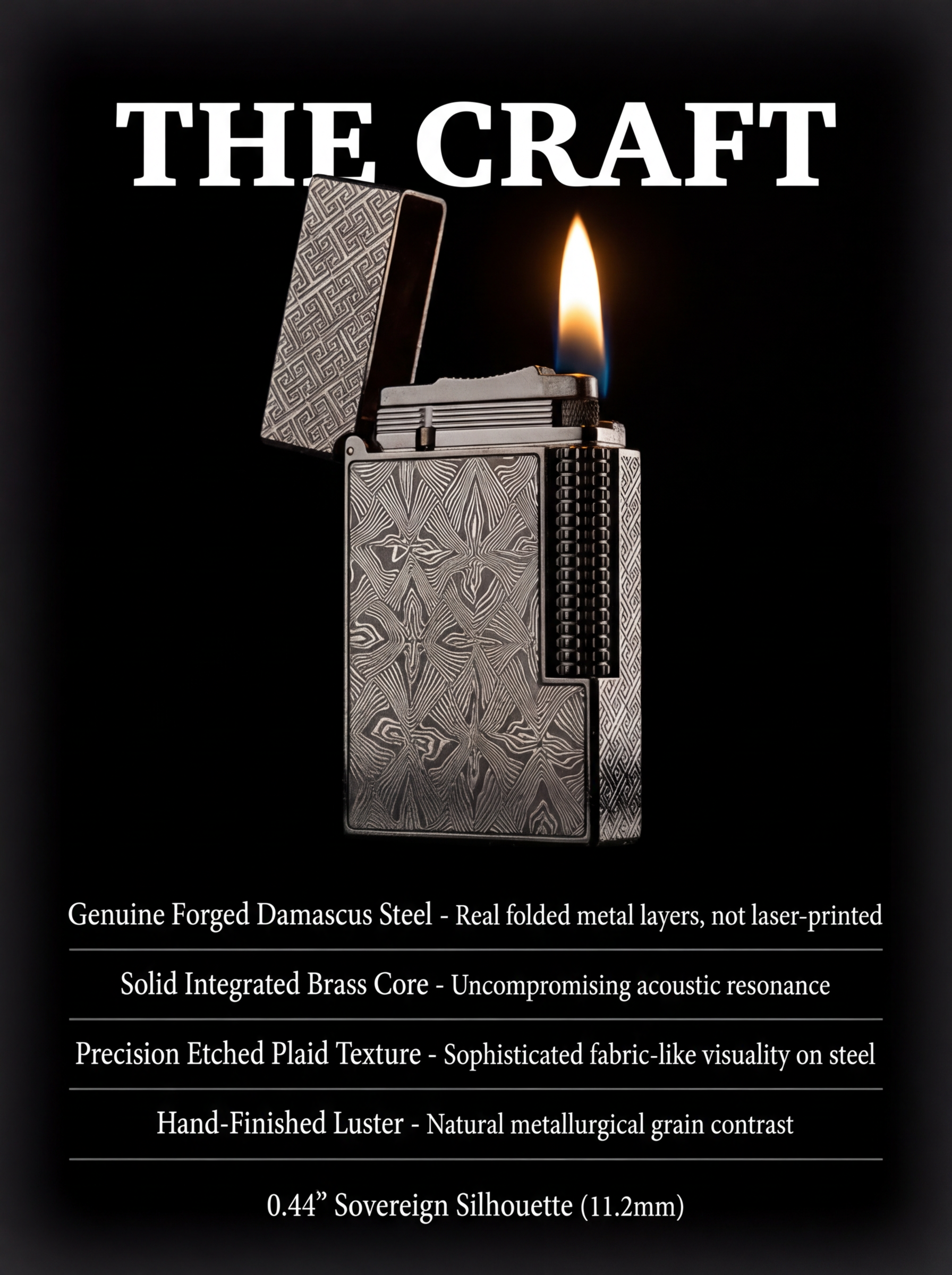 BUNCH "PLAID SUIT" | Forged Damascus Steel | Intricate Weave Pattern | Iconic Resonant "Ping" | Solid Brass Core