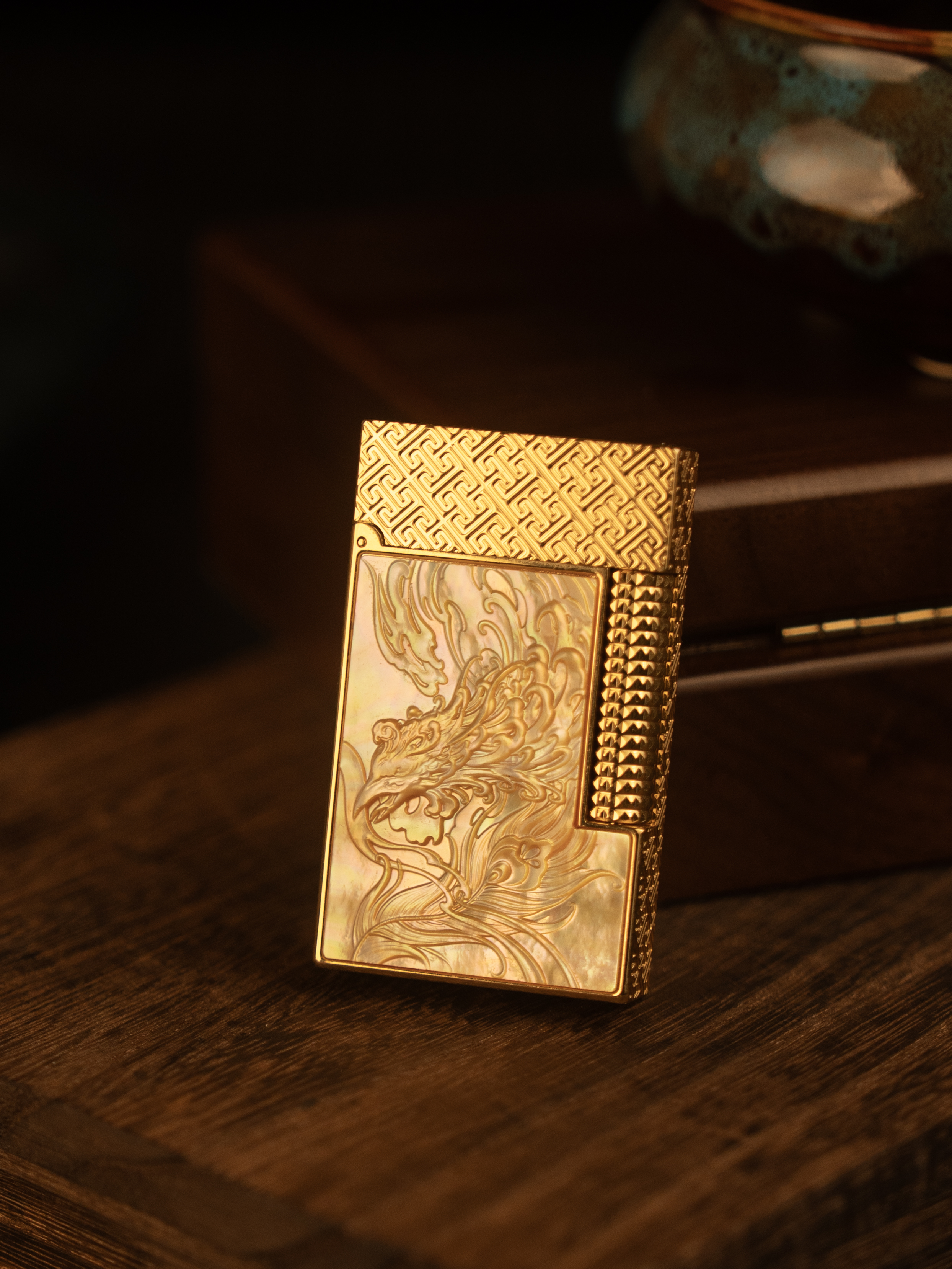 BUNCH "DRAGON & PHOENIX HARMONY" | 3D High-Relief Mother of Pearl | Iconic Resonant "Ping" | Solid Integrated Brass Core