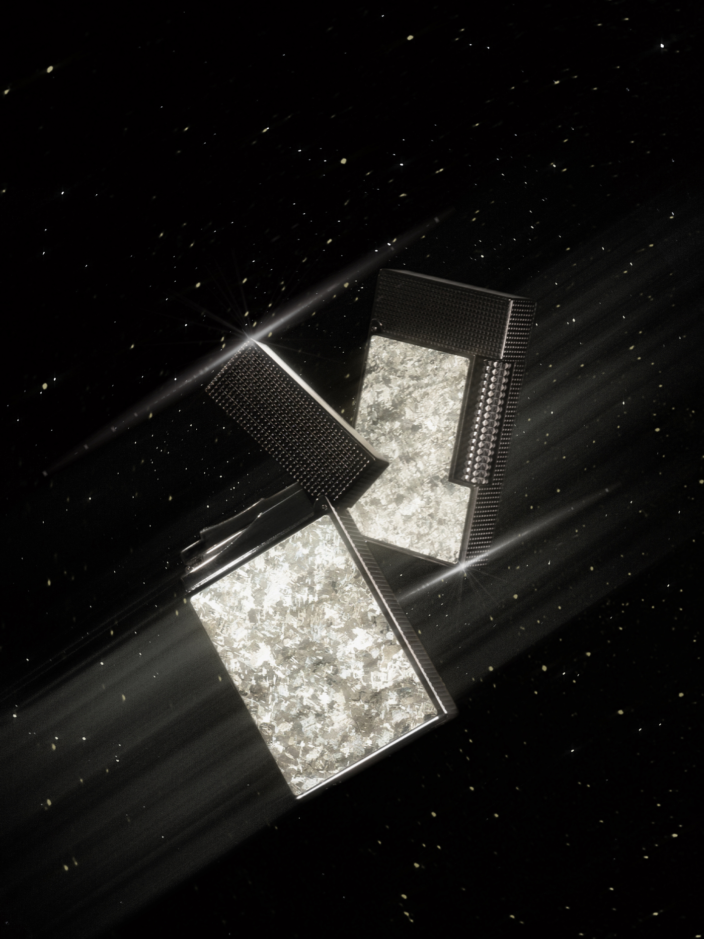 BUNCH "SPACETIME IMPRESSION" | Multi-Layer Titanium Alloy Inlay | Futuristic Geometric Design | Solid Integrated Brass Core