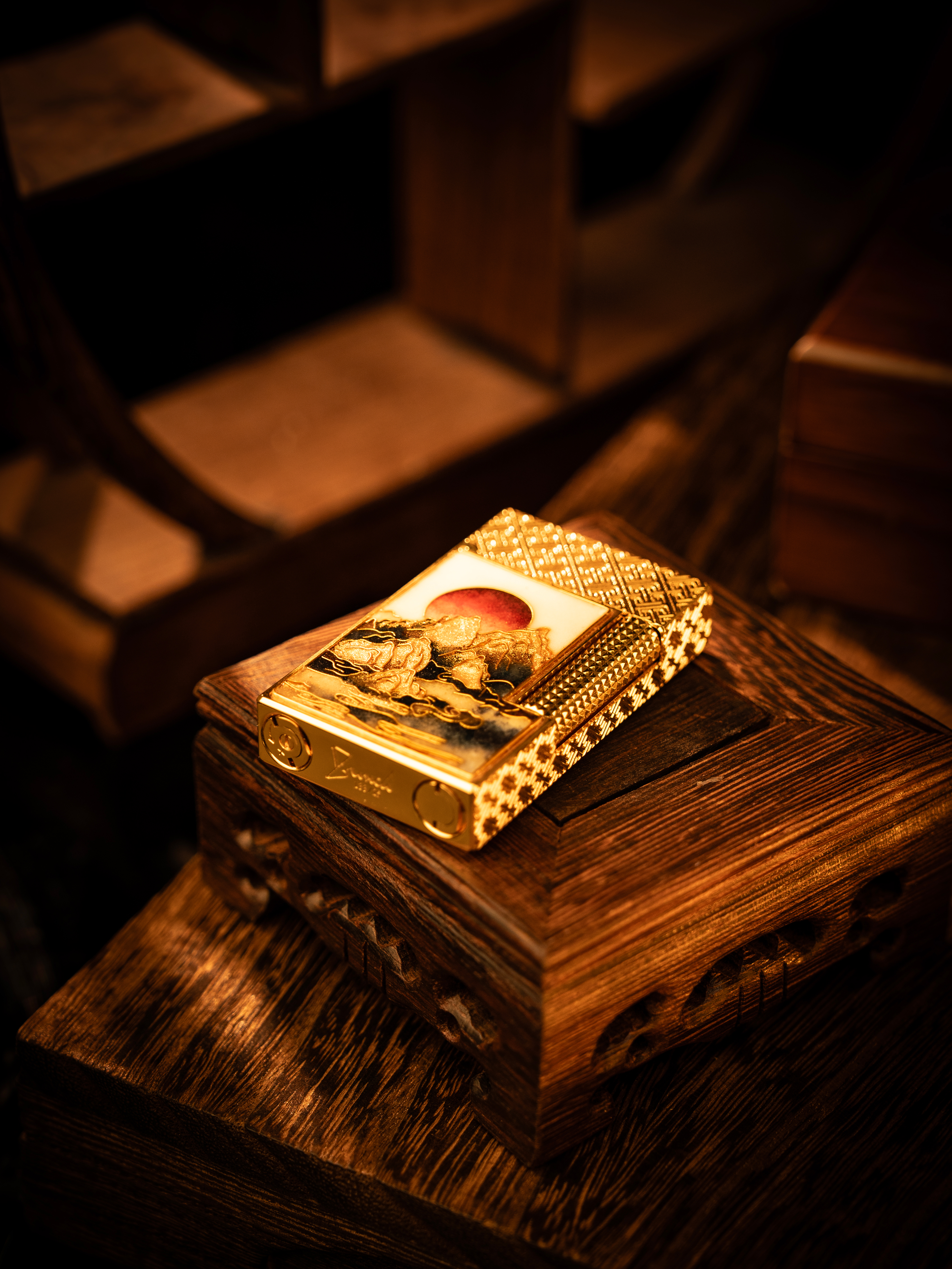 BUNCH "SUN-GLOW OVER THE GOLDEN SUMMIT" | Traditional Cloisonné Enamel | Iconic Resonant "Ping" | Solid Integrated Brass Core