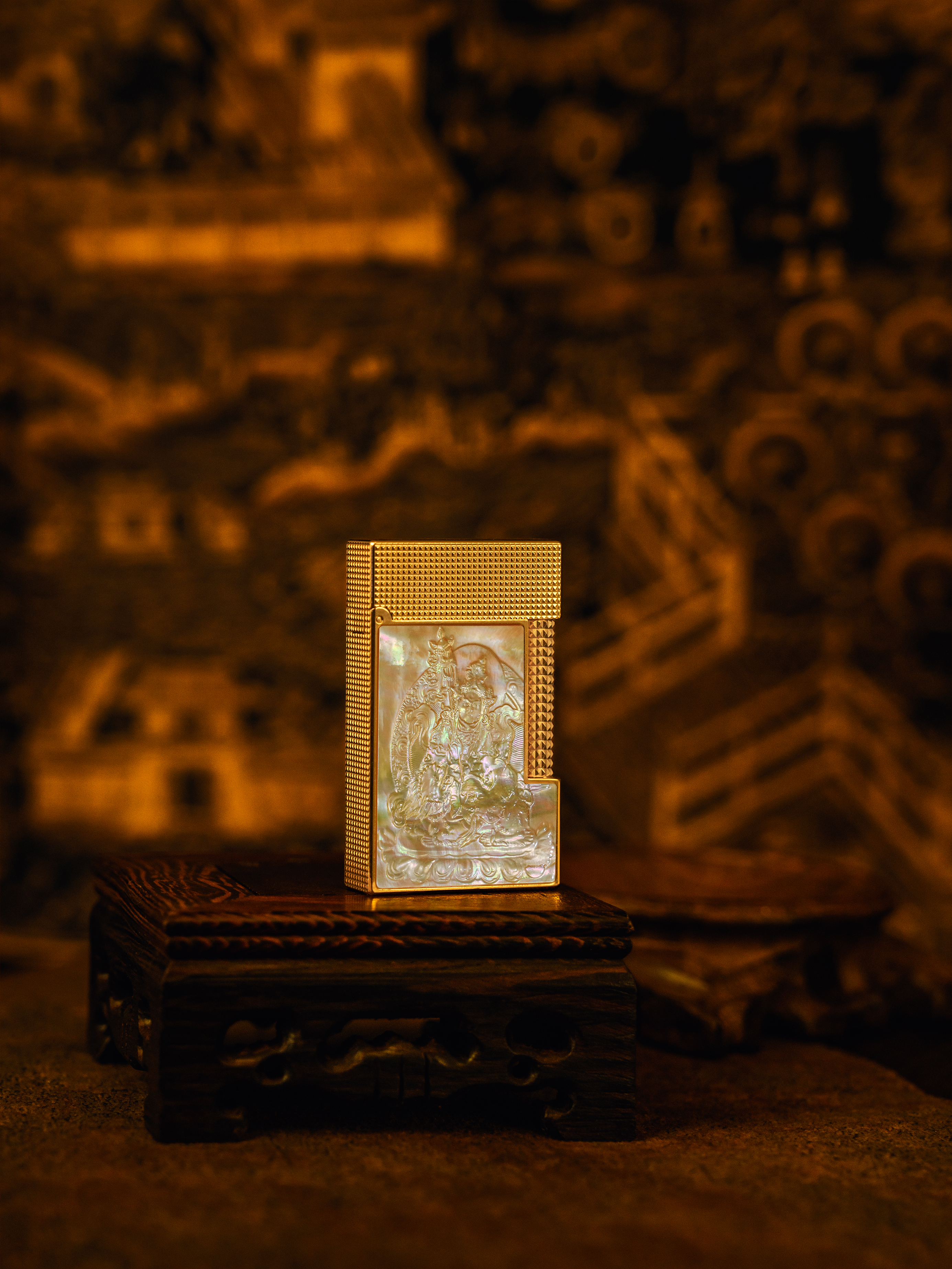 BUNCH "JAMBHALA - YELLOW WEALTH GOD" | Mother-of-Pearl Relief Art | Iconic Resonant "Ping" | Solid Integrated Brass Core