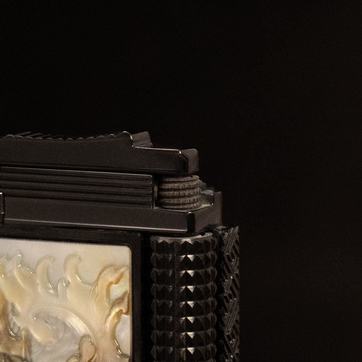 BUNCH "INK DRAGON" | 3D Deep-Tone Mother of Pearl Relief | Mystical Oriental Noir | Solid Integrated Brass Core