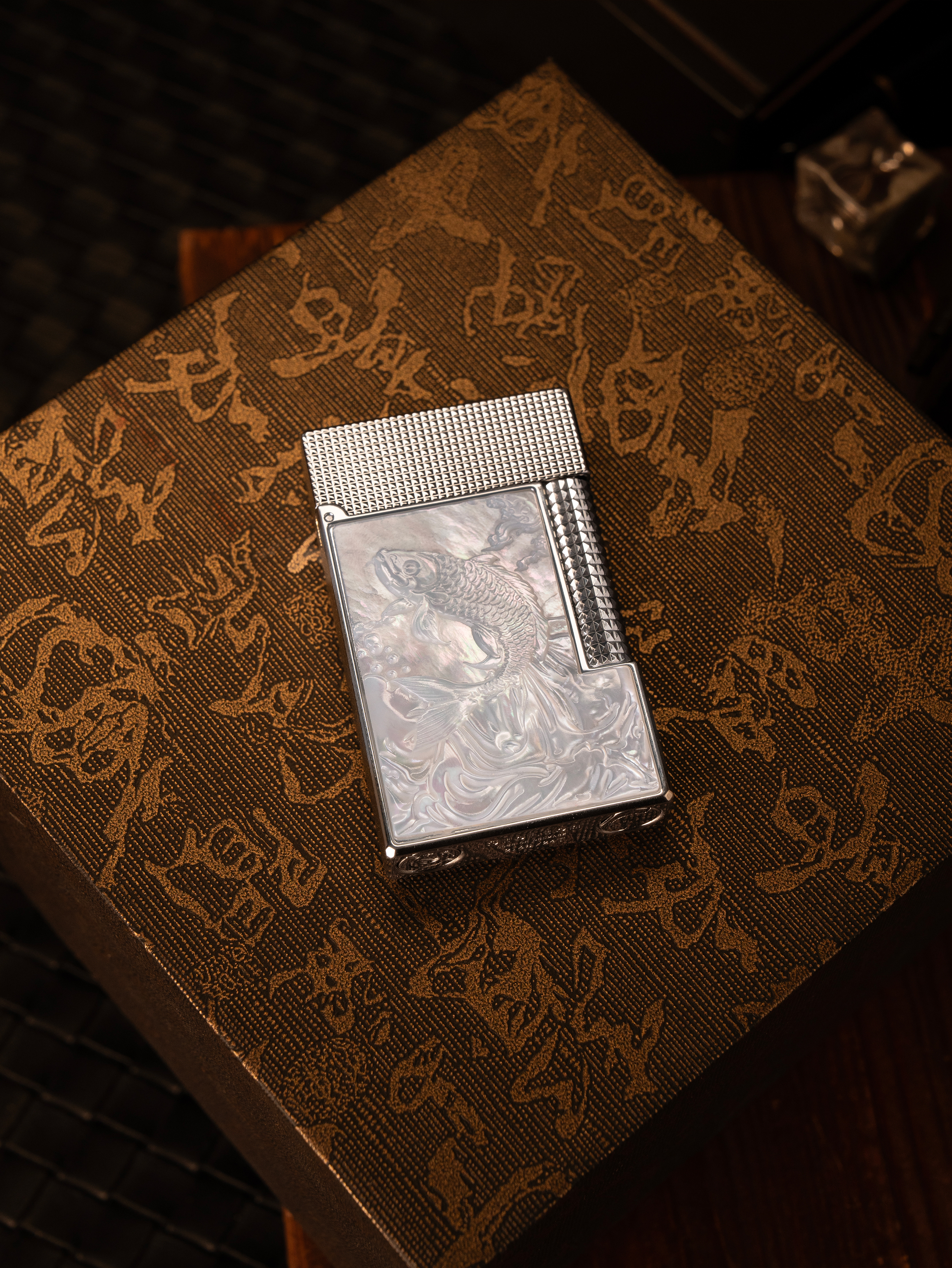 BUNCH "KOI" | Artisan Shell Carved Inlay | Iconic Resonant "Ping" | Solid Brass Symbol of Luck