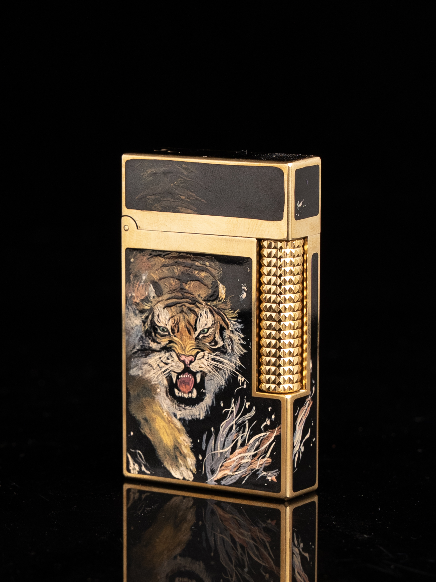 BUNCH "ONYX URUSHI - MAJESTIC AWAKENING" | Hyper-Realistic Hand-Painted Tiger | Iconic Resonant "Ping" | Solid Integrated Brass Core