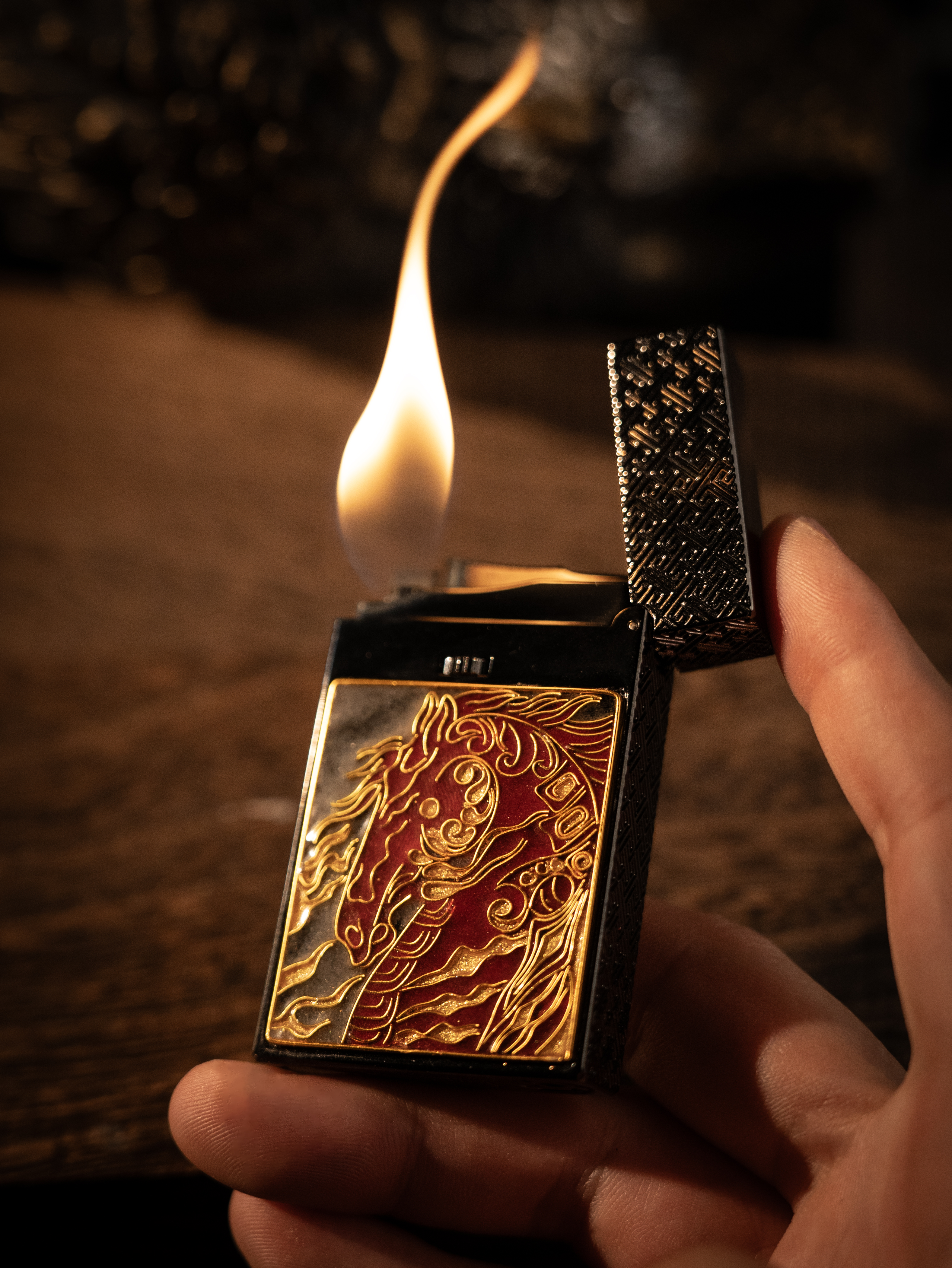 BUNCH "RED HARE" | Cloisonné Enamel Fine Art Lighter