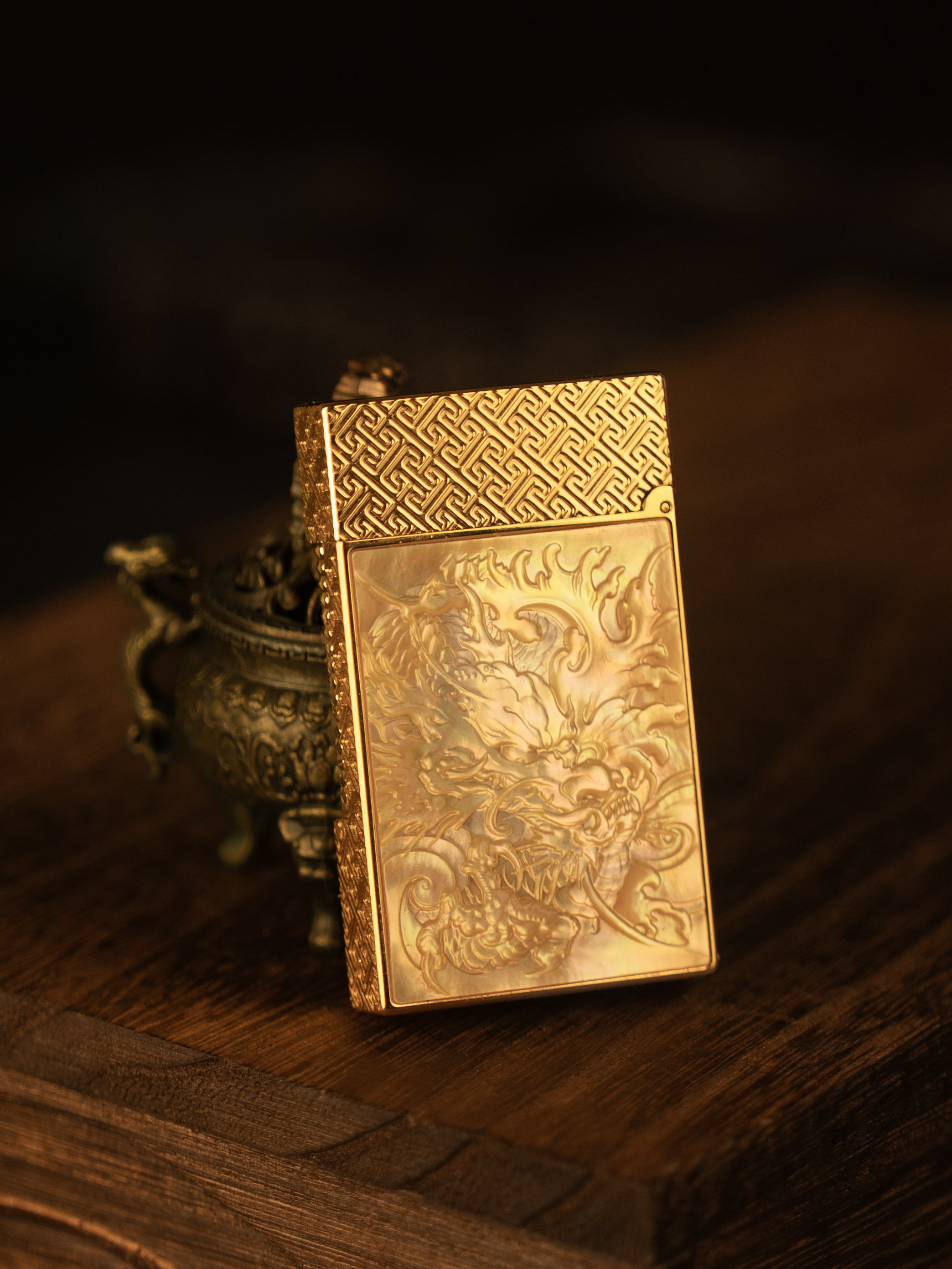 BUNCH "DRAGON & PHOENIX HARMONY" | 3D High-Relief Mother of Pearl | Iconic Resonant "Ping" | Solid Integrated Brass Core