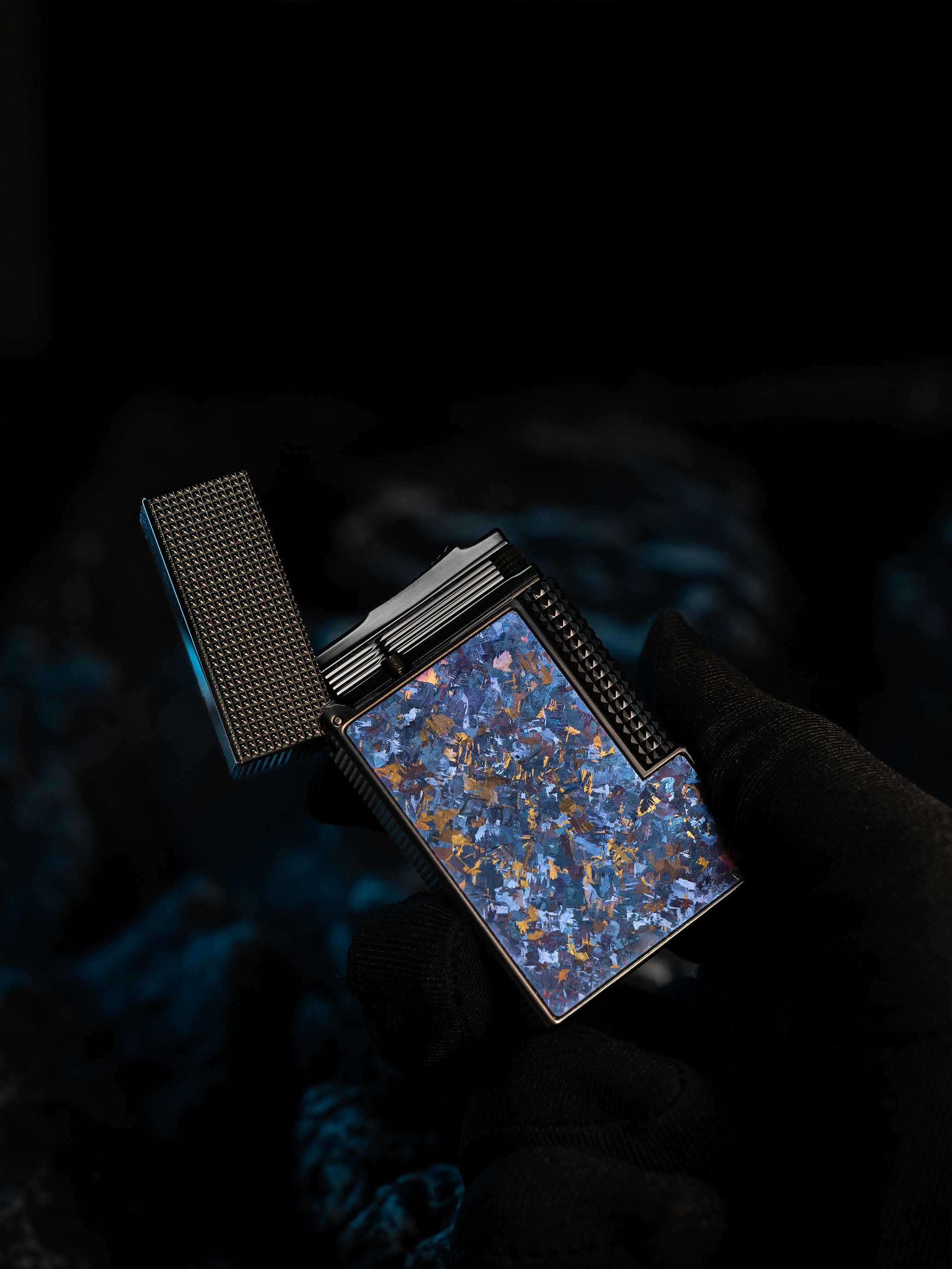 BUNCH "GLACIAL IMPRESSION" | Grade 5 Titanium Alloy Inlay | Industrial Minimalist Design | Solid Integrated Brass Core