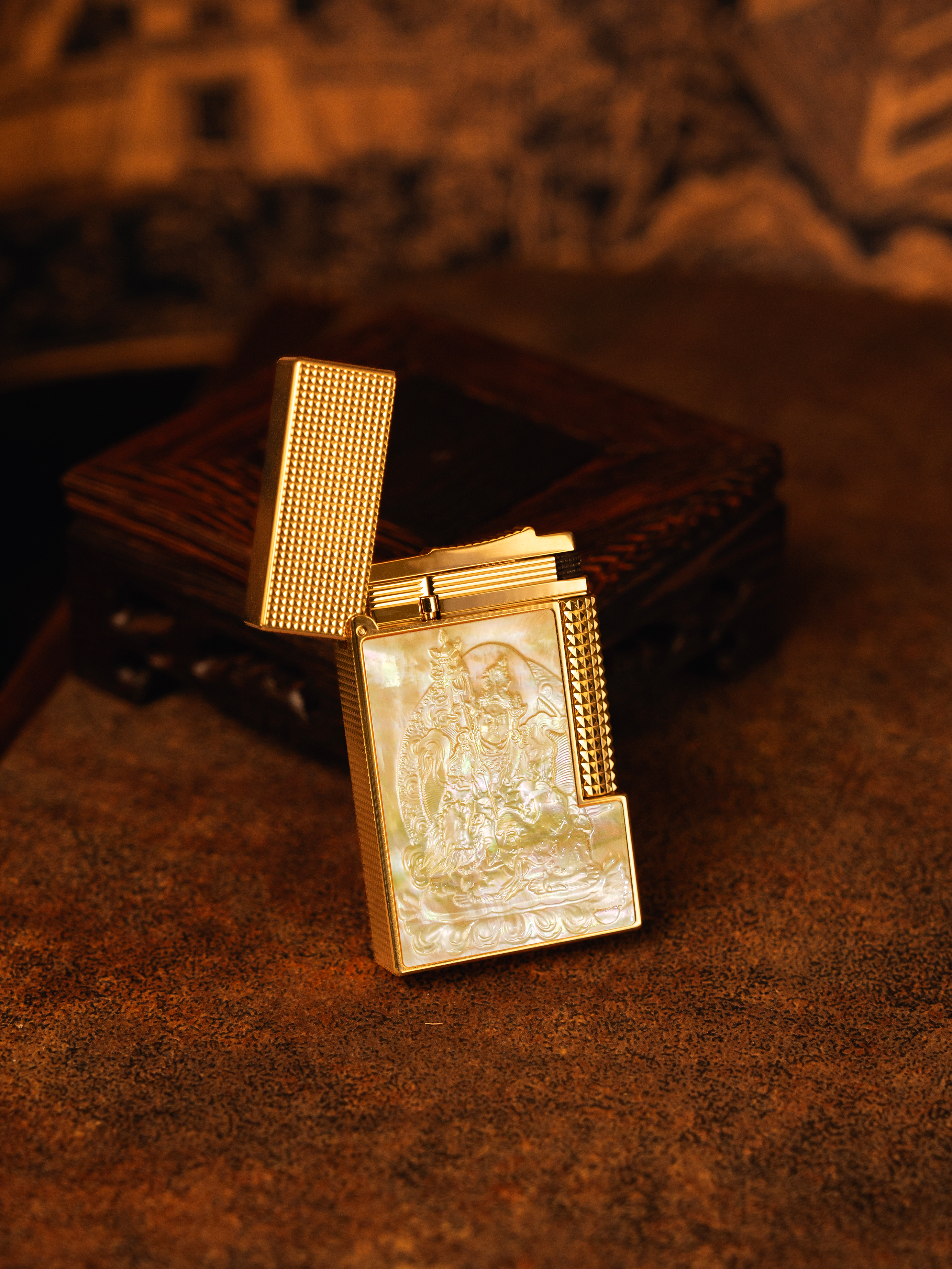 BUNCH "JAMBHALA - YELLOW WEALTH GOD" | Mother-of-Pearl Relief Art | Iconic Resonant "Ping" | Solid Integrated Brass Core