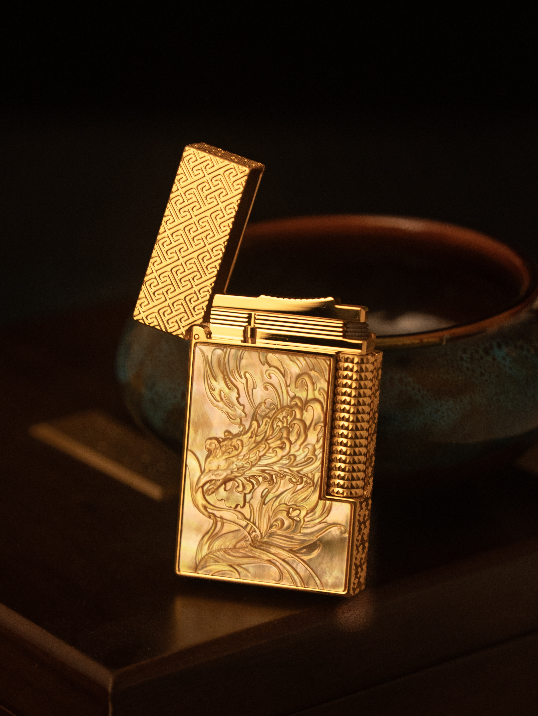 BUNCH "DRAGON & PHOENIX HARMONY" | 3D High-Relief Mother of Pearl | Iconic Resonant "Ping" | Solid Integrated Brass Core