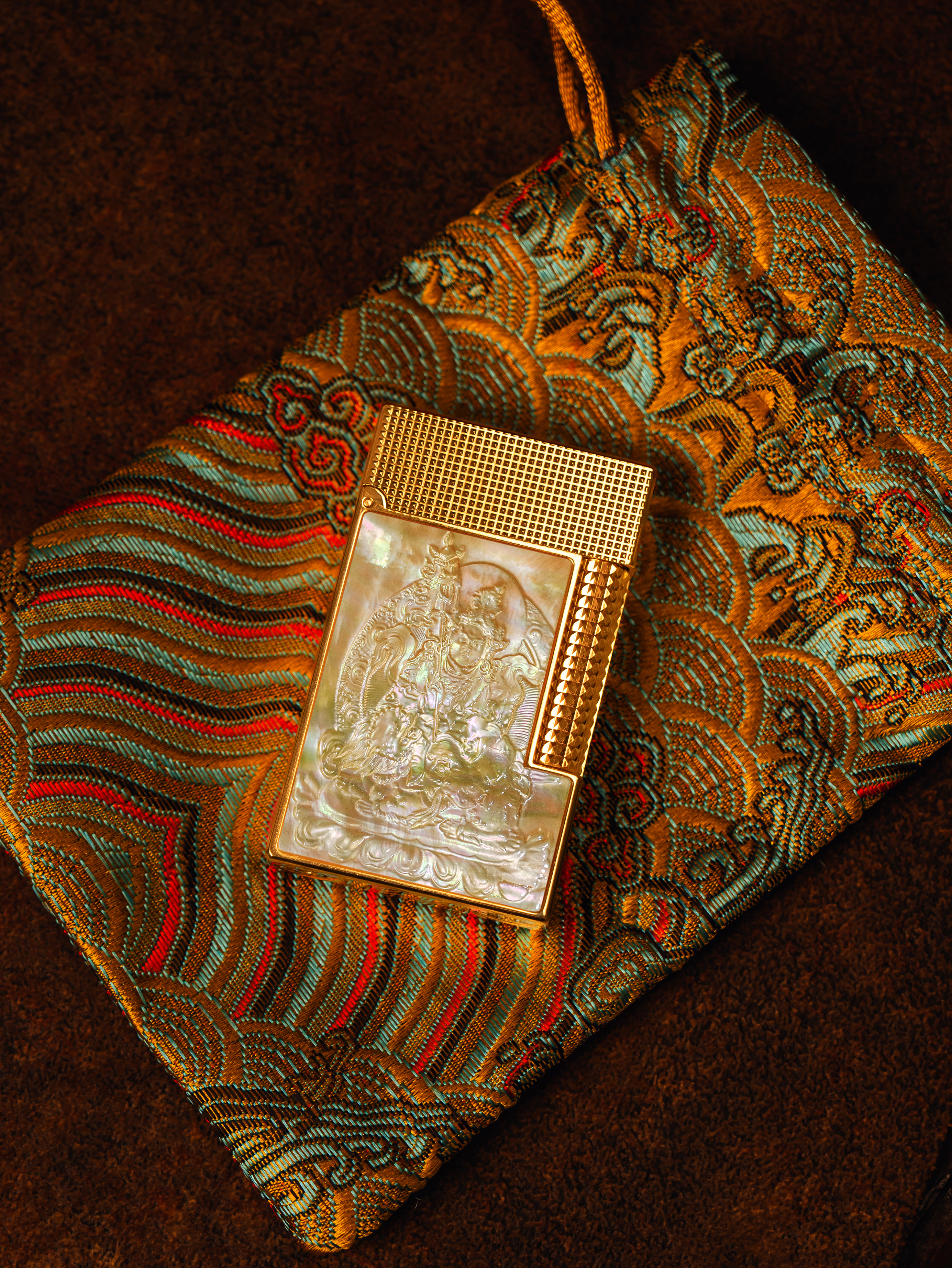 BUNCH "JAMBHALA - YELLOW WEALTH GOD" | Mother-of-Pearl Relief Art | Iconic Resonant "Ping" | Solid Integrated Brass Core