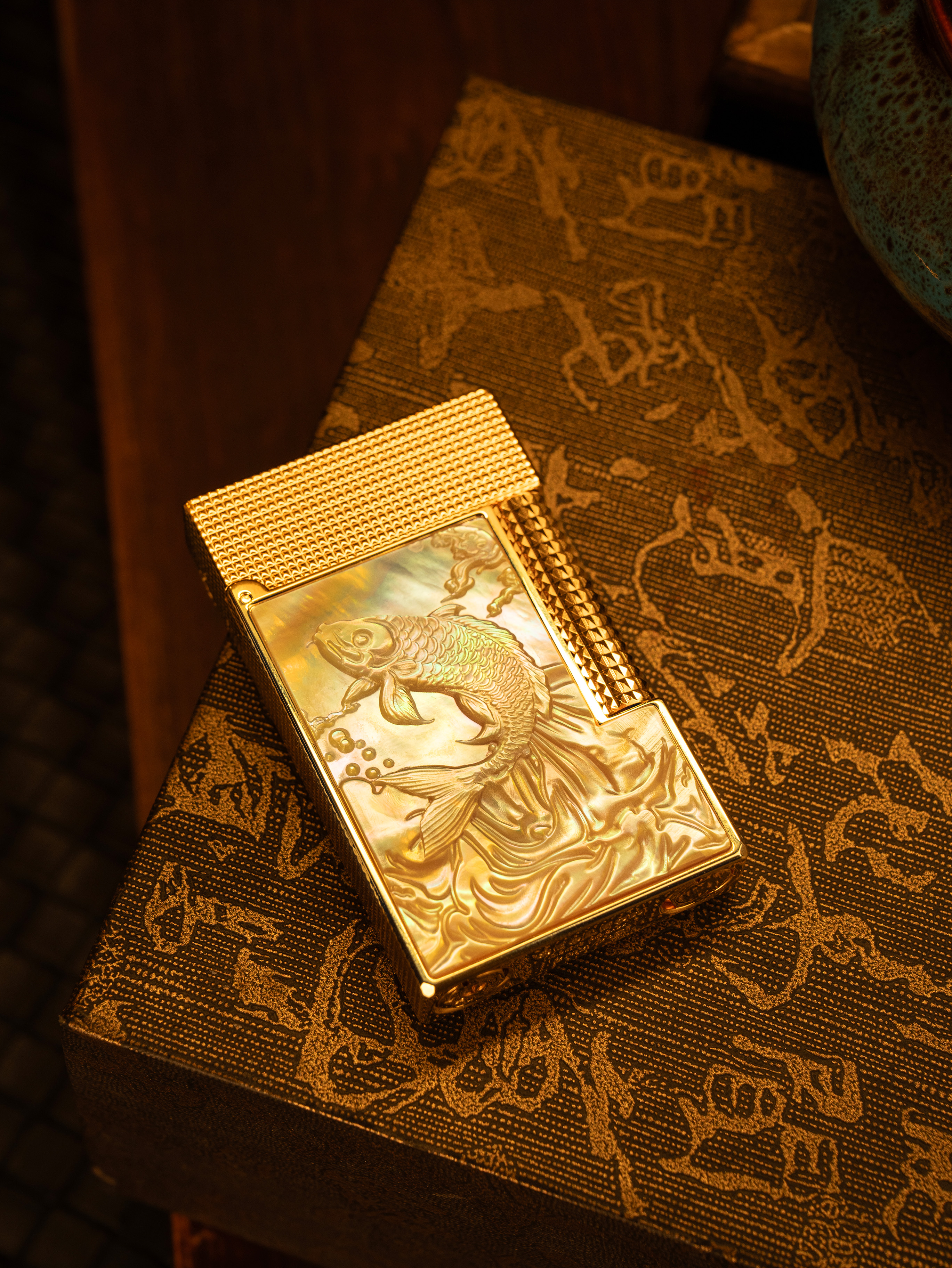 BUNCH "KOI" | Artisan Shell Carved Inlay | Iconic Resonant "Ping" | Solid Brass Symbol of Luck