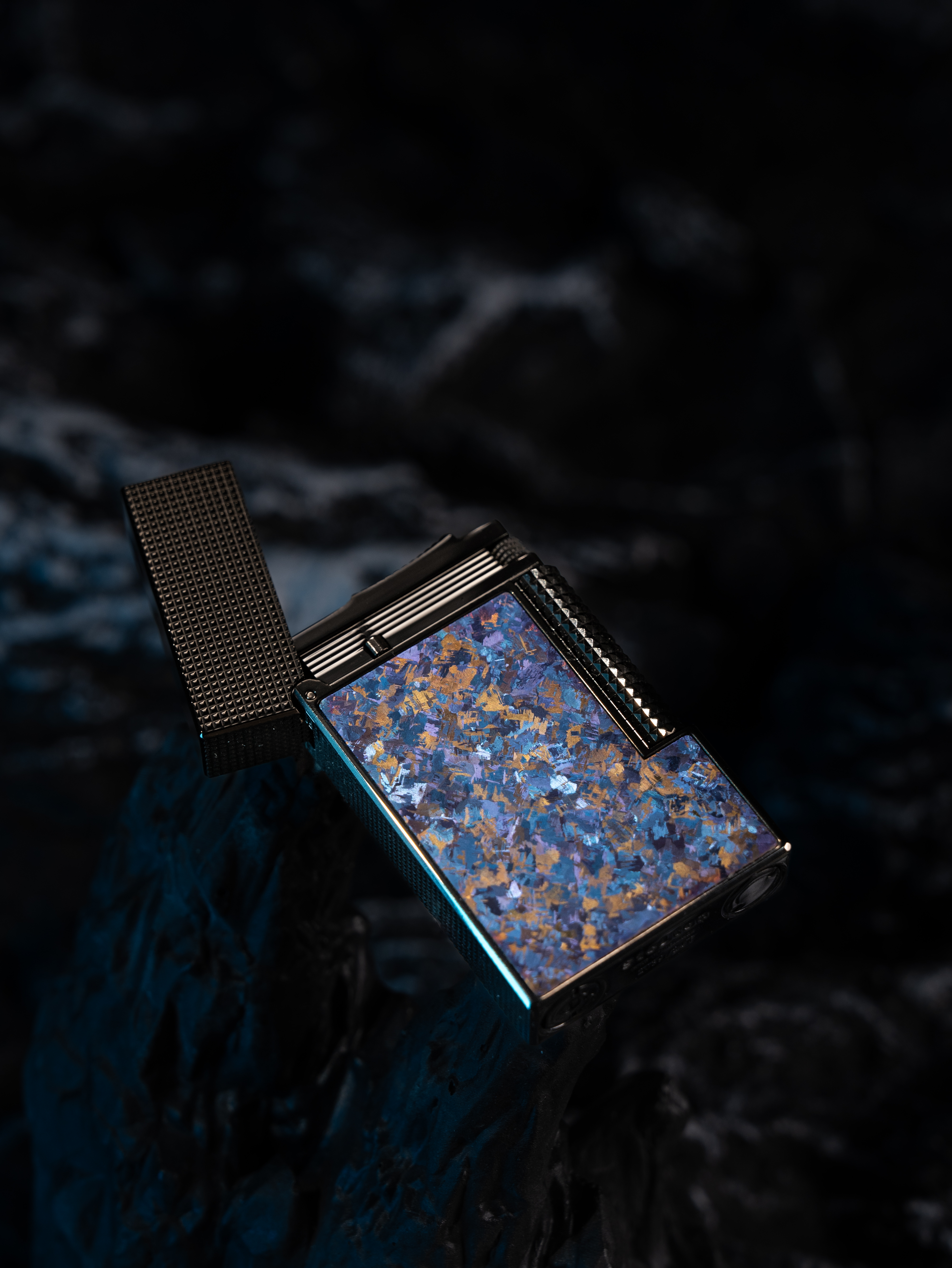 BUNCH "GLACIAL IMPRESSION" | Grade 5 Titanium Alloy Inlay | Industrial Minimalist Design | Solid Integrated Brass Core