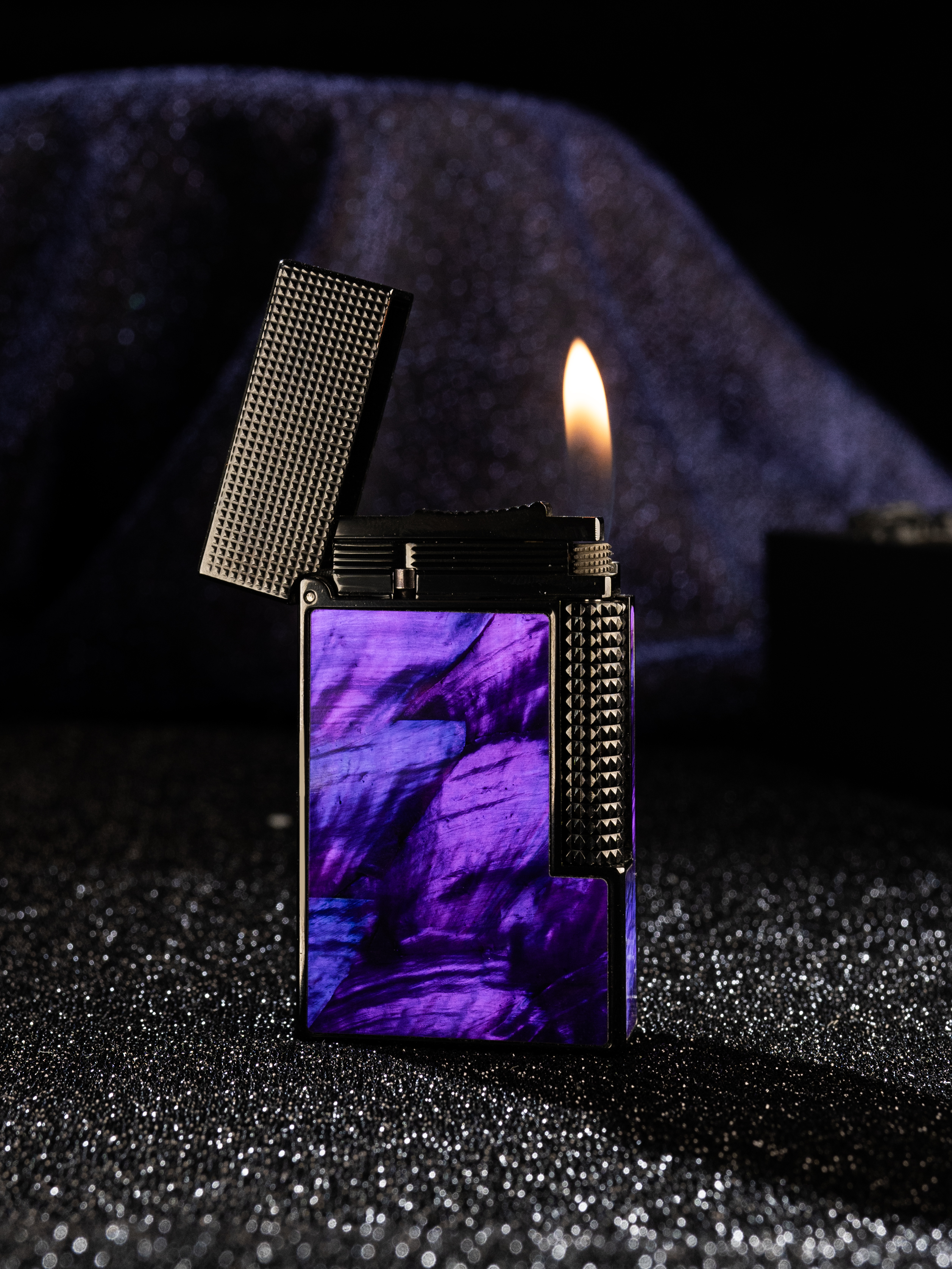 BUNCH "PURPLE CLOUD" | Mystical Raden Mother of Pearl Inlay | Iconic Resonant "Ping" | Solid Integrated Brass Core