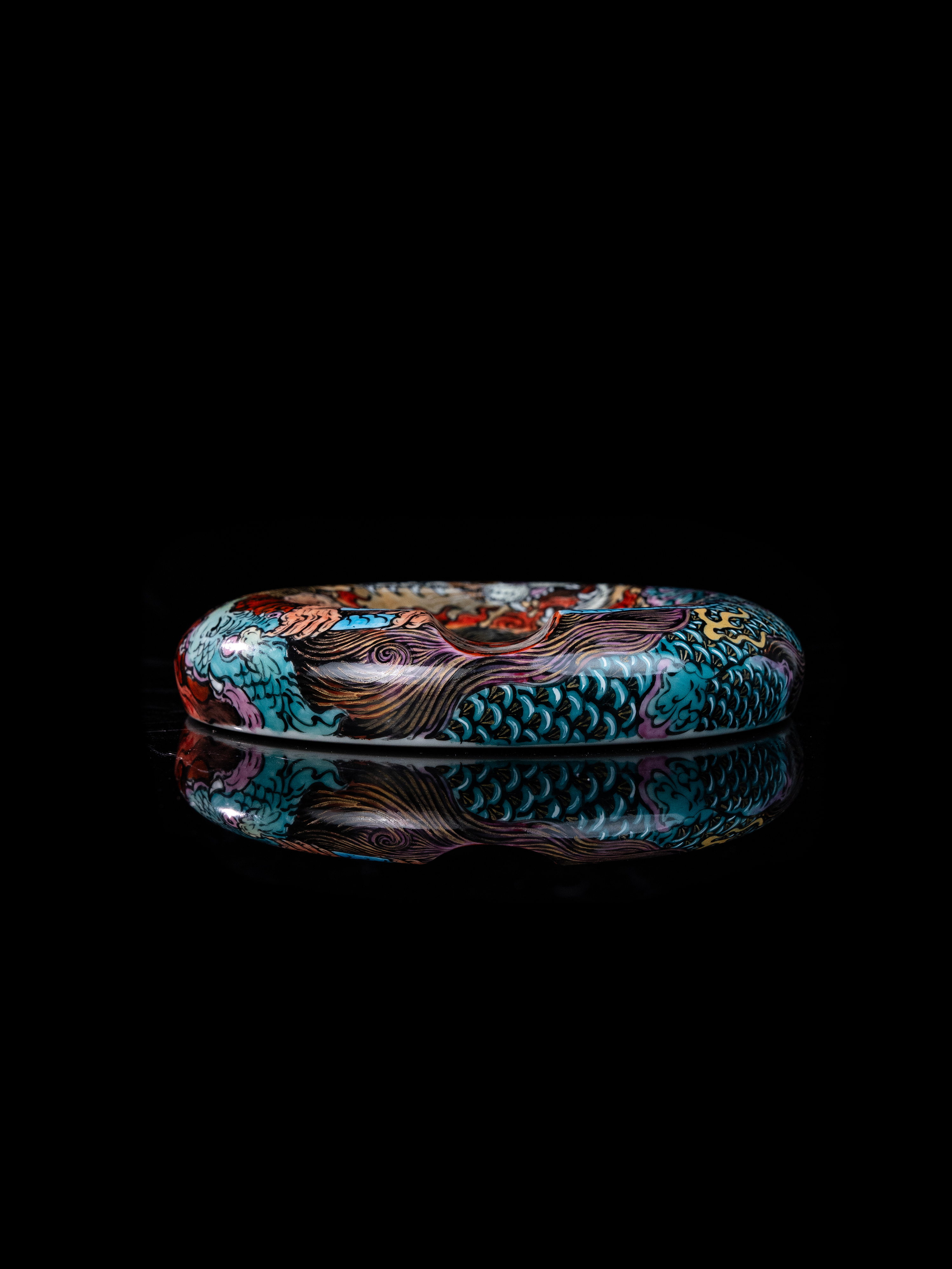BUNCH "FUMO" | Artisan Famille Rose Gold-Tracing Cigar Tray