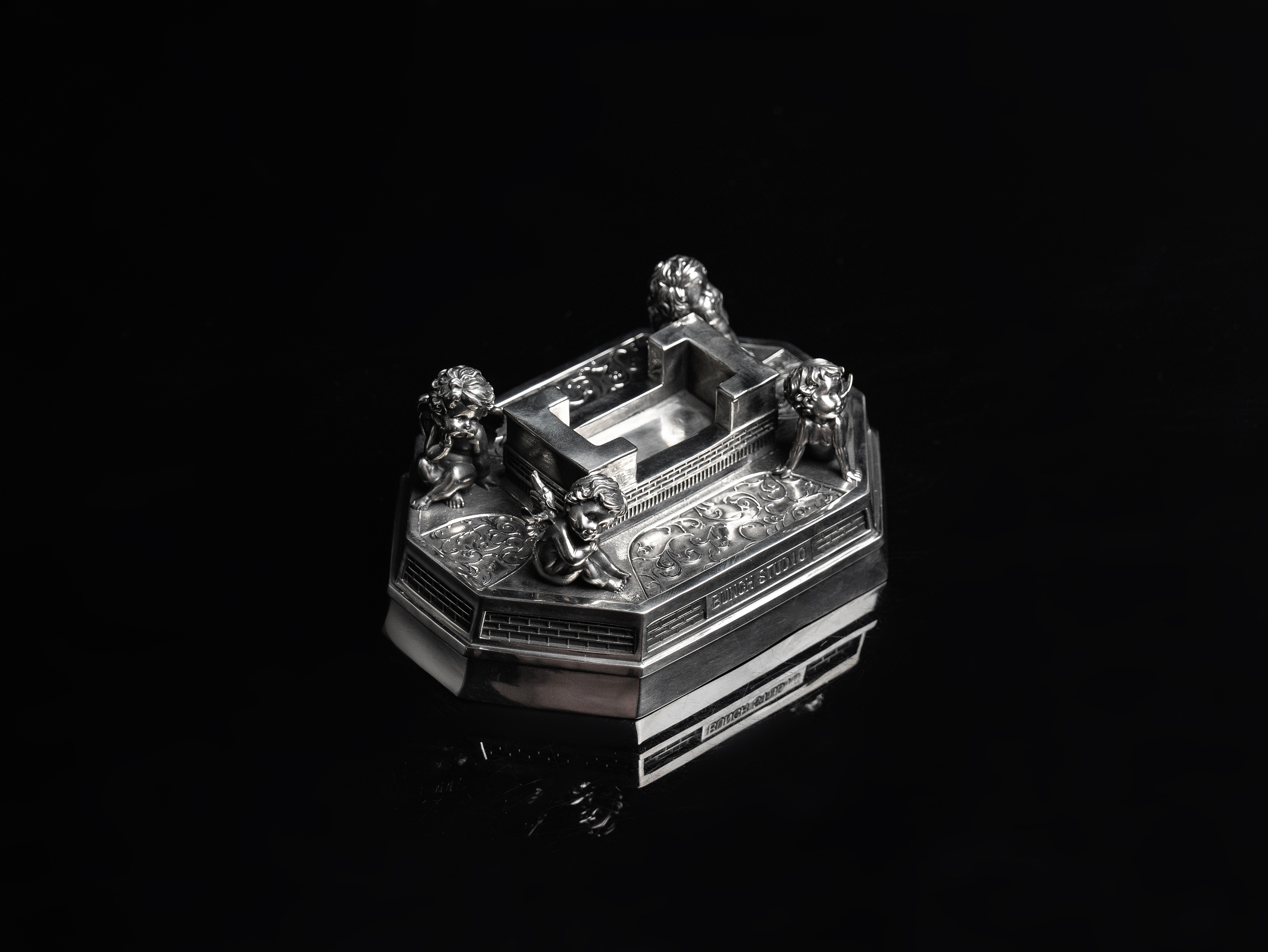 BUNCH "SANCTUM - PRAYER" | S925 Sterling Silver Gothic Lighter & Angelic Base Set | Luxury Handmade Collectible