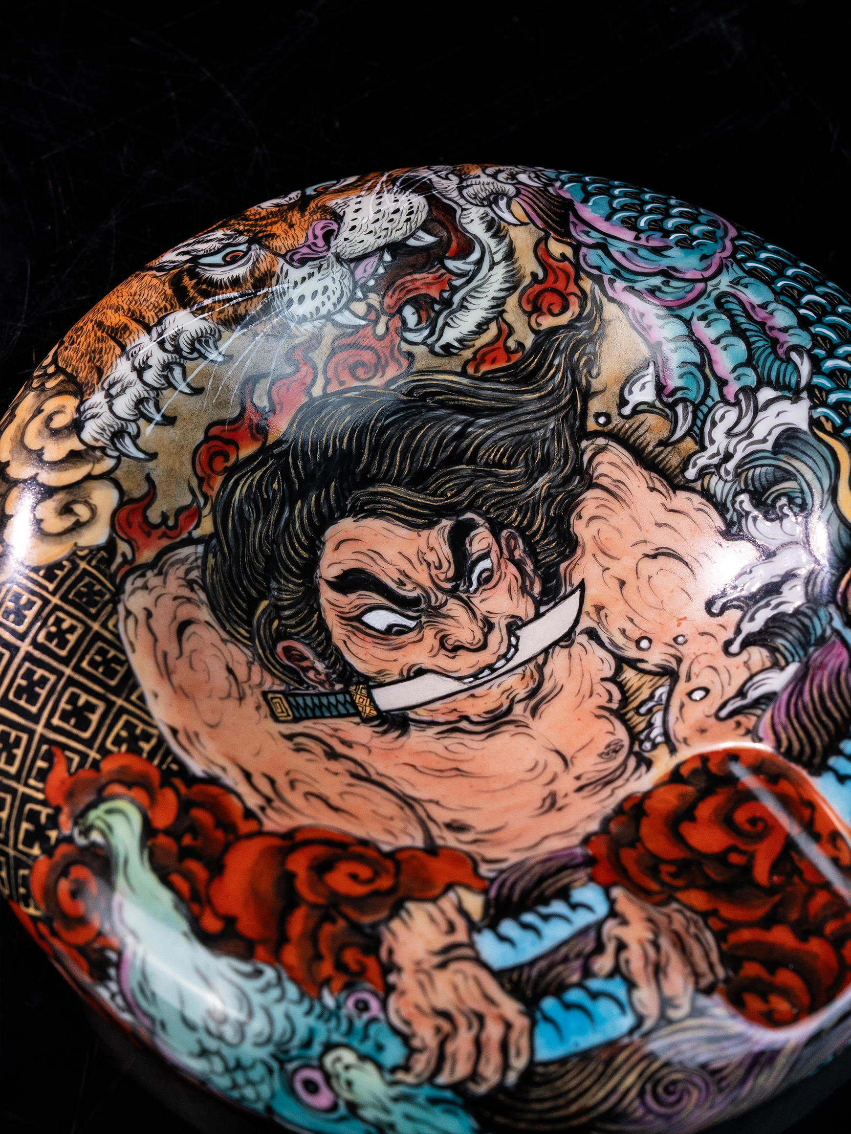 BUNCH "FUMO" | Artisan Famille Rose Gold-Tracing Cigar Tray