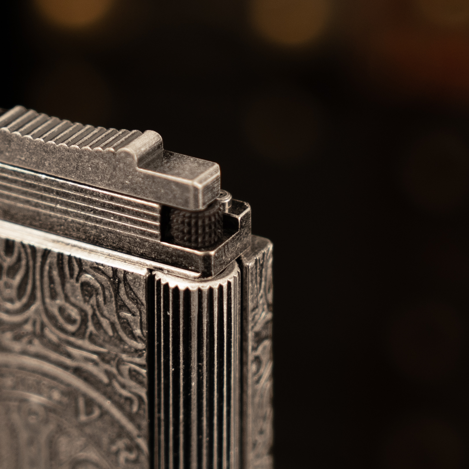 BUNCH "CONSTANTINE" | Five-Side Precision Deep Engraving | Smoked Silver & Heat Blued Finish | PVD Vacuum Plasma Plating