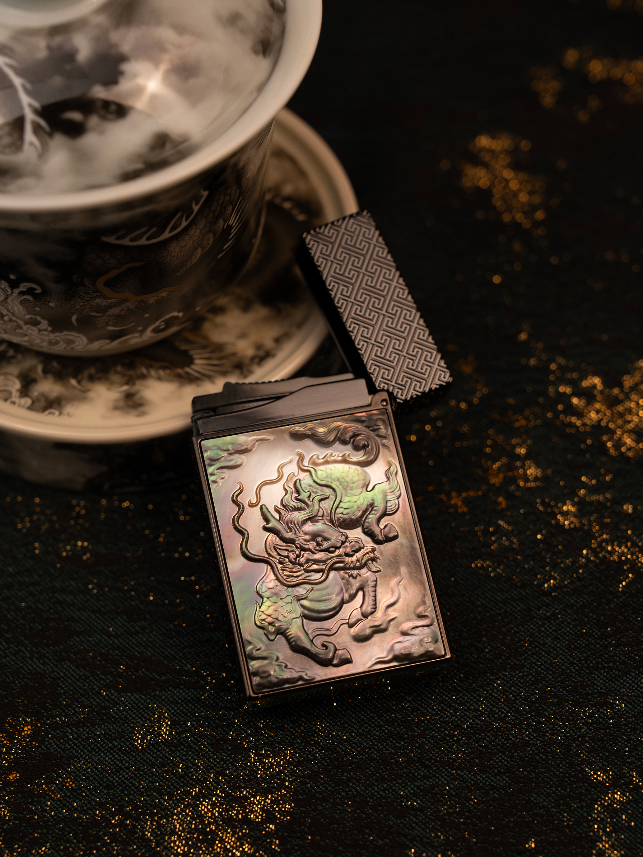 BUNCH "QILIN" | 3D Mother of Pearl Relief | The Symbol of Auspiciousness | Solid Integrated Brass Core