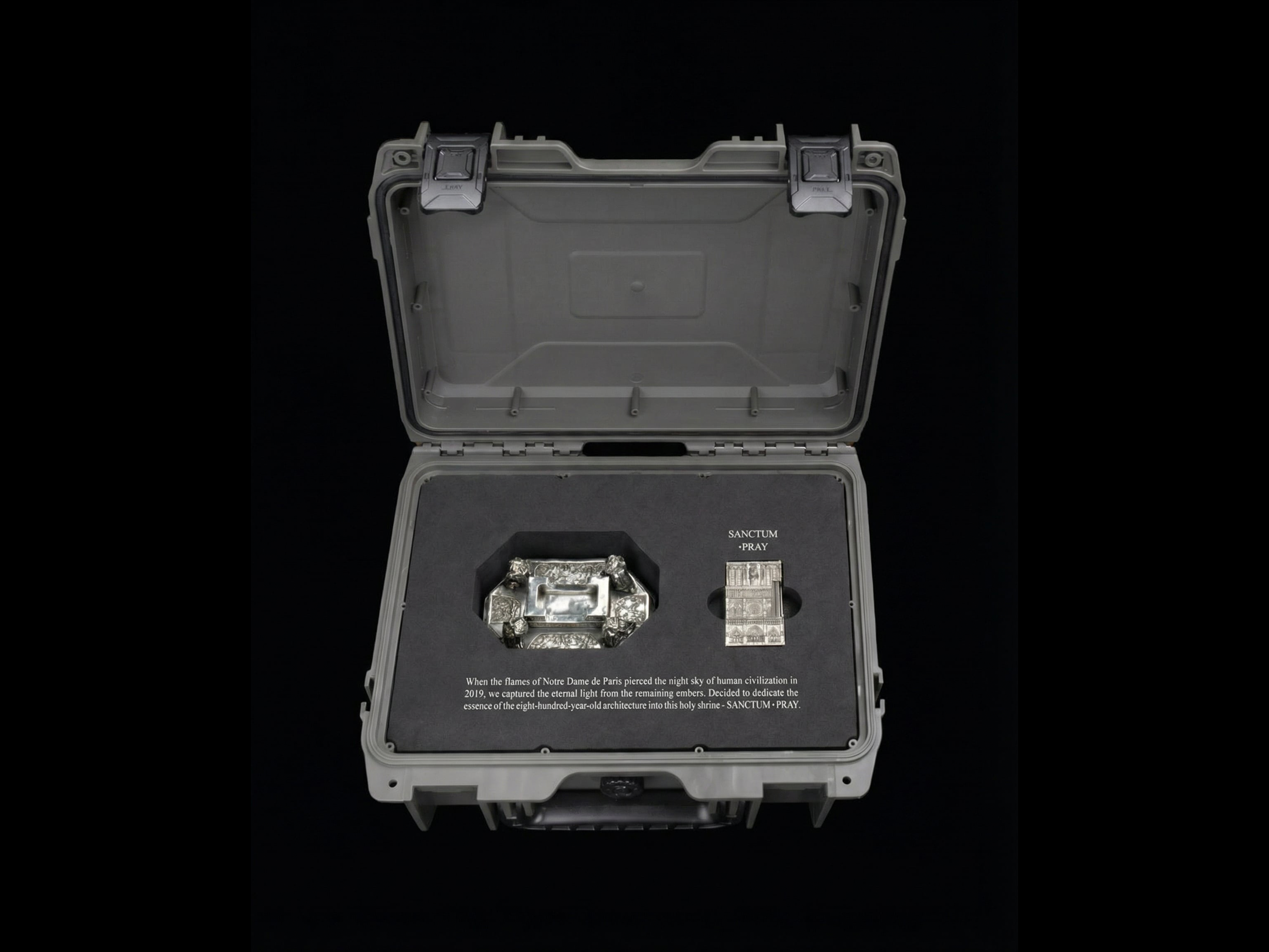 BUNCH "SANCTUM - PRAYER" | S925 Sterling Silver Gothic Lighter & Angelic Base Set | Luxury Handmade Collectible