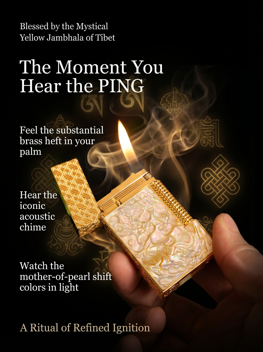 BUNCH "JAMBHALA - YELLOW WEALTH GOD" | Mother-of-Pearl Relief Art | Iconic Resonant "Ping" | Solid Integrated Brass Core