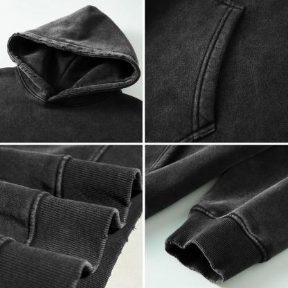 2 Pack Acid Wash Hoodie Oversized Vintage Unisex Heavy Weight Hoodie with Pockets for Men Women Couples Distressed Look Medium