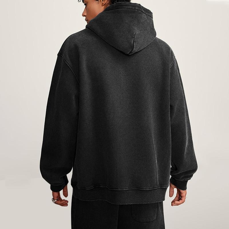 2 Pack Acid Wash Hoodie Oversized Vintage Unisex Heavy Weight Hoodie with Pockets for Men Women Couples Distressed Look Medium