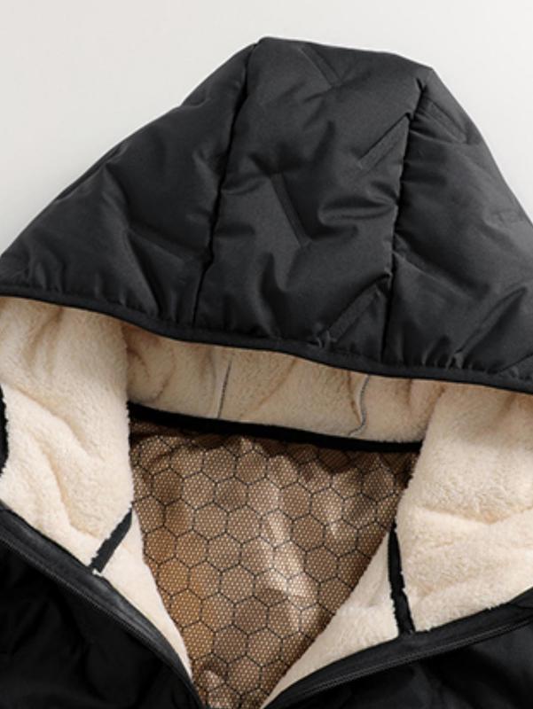 Autumn and winter men’s everyday casual fashion style, versatile, new design, solid color, simple design, hooded jacket with fleece lining and thick insulation for warmth.