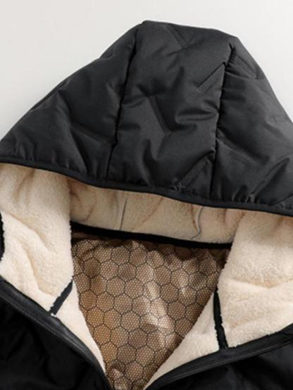 Autumn and winter men’s everyday casual fashion style, versatile, new design, solid color, simple design, hooded jacket with fleece lining and thick insulation for warmth.