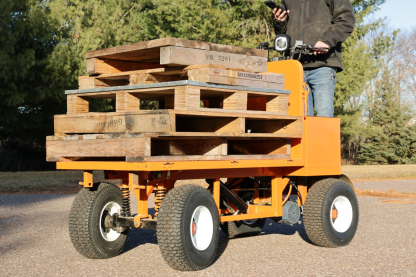 Four-wheel disc brake electric flatbed cargo transport trolley