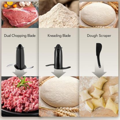 12-Cup Food Processor & Vegetable Chopper, 600W Electric Processor with Slicing, Shredding, Chopping & Pureeing Functions, Large Feed Chute, Dishwasher-Safe Bowl