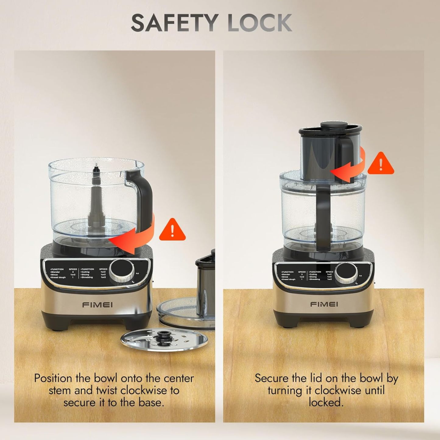 12-Cup Food Processor & Vegetable Chopper, 600W Electric Processor with Slicing, Shredding, Chopping & Pureeing Functions, Large Feed Chute, Dishwasher-Safe Bowl