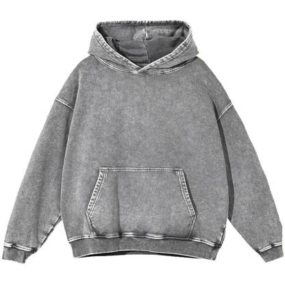 2 Pack Acid Wash Hoodie Oversized Vintage Unisex Heavy Weight Hoodie with Pockets for Men Women Couples Distressed Look Medium