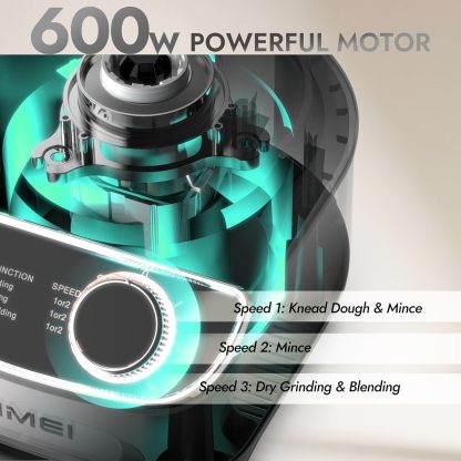 12-Cup Food Processor & Vegetable Chopper, 600W Electric Processor with Slicing, Shredding, Chopping & Pureeing Functions, Large Feed Chute, Dishwasher-Safe Bowl