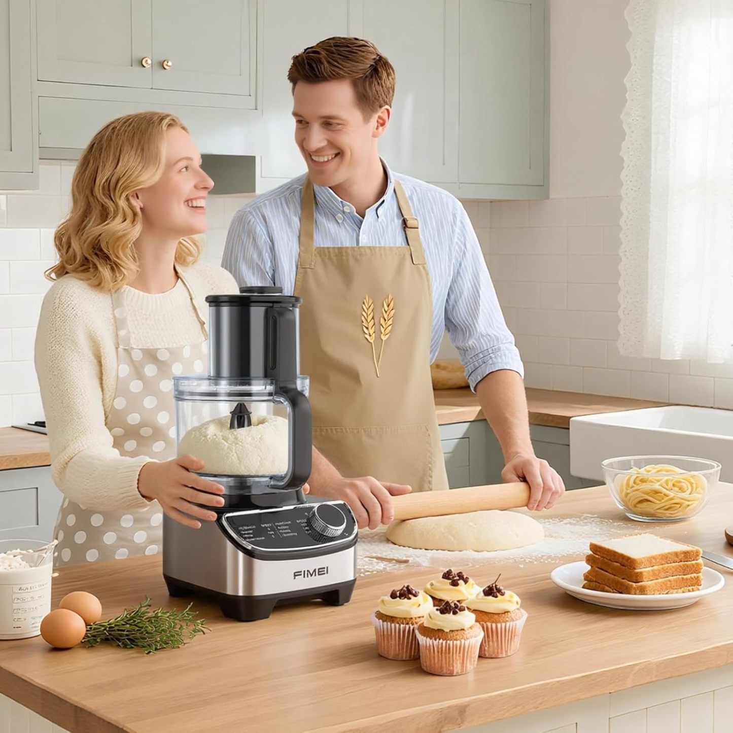 12-Cup Food Processor & Vegetable Chopper, 600W Electric Processor with Slicing, Shredding, Chopping & Pureeing Functions, Large Feed Chute, Dishwasher-Safe Bowl