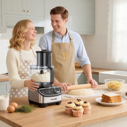 12-Cup Food Processor & Vegetable Chopper, 600W Electric Processor with Slicing, Shredding, Chopping & Pureeing Functions, Large Feed Chute, Dishwasher-Safe Bowl