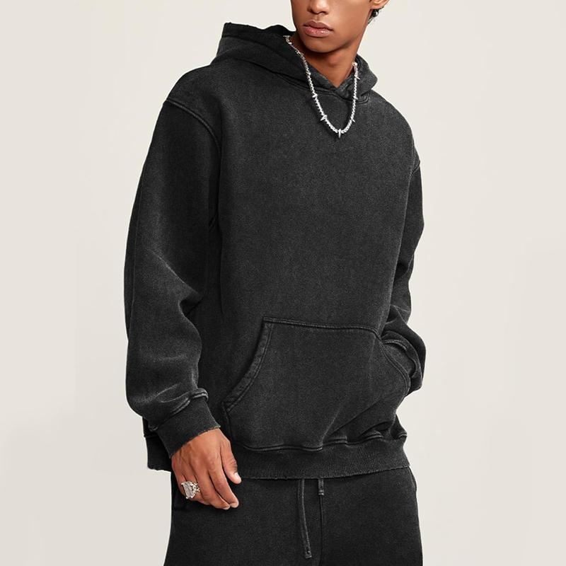 2 Pack Acid Wash Hoodie Oversized Vintage Unisex Heavy Weight Hoodie with Pockets for Men Women Couples Distressed Look Medium