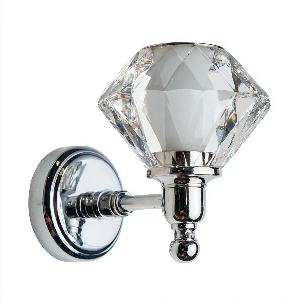 Applique murale - métal-verre - 20x14x18 cm - argent-translucide - design classique-Casagetlab