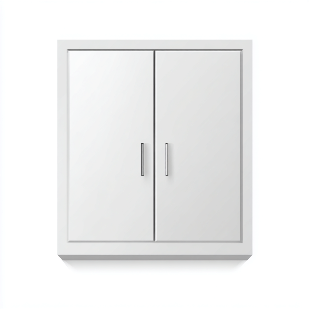 Rangement de salle de bain - bois-MDF-verre - 60x14x58 cm - blanc - armoire miroir minimaliste-Casagetlab