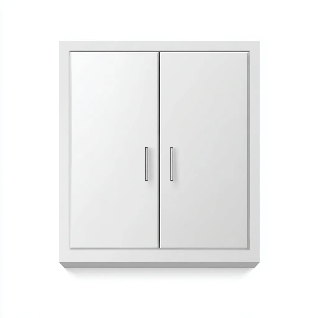 Rangement de salle de bain - bois-MDF-verre - 60x14x58 cm - blanc - armoire miroir minimaliste-Casagetlab