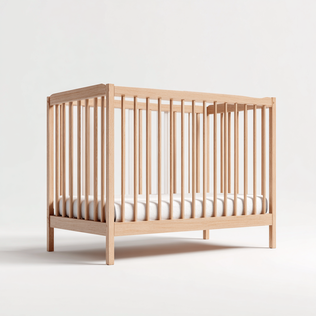 Lit bébé - bois - 123x65x91 cm - naturel - design moderne-Casagetlab